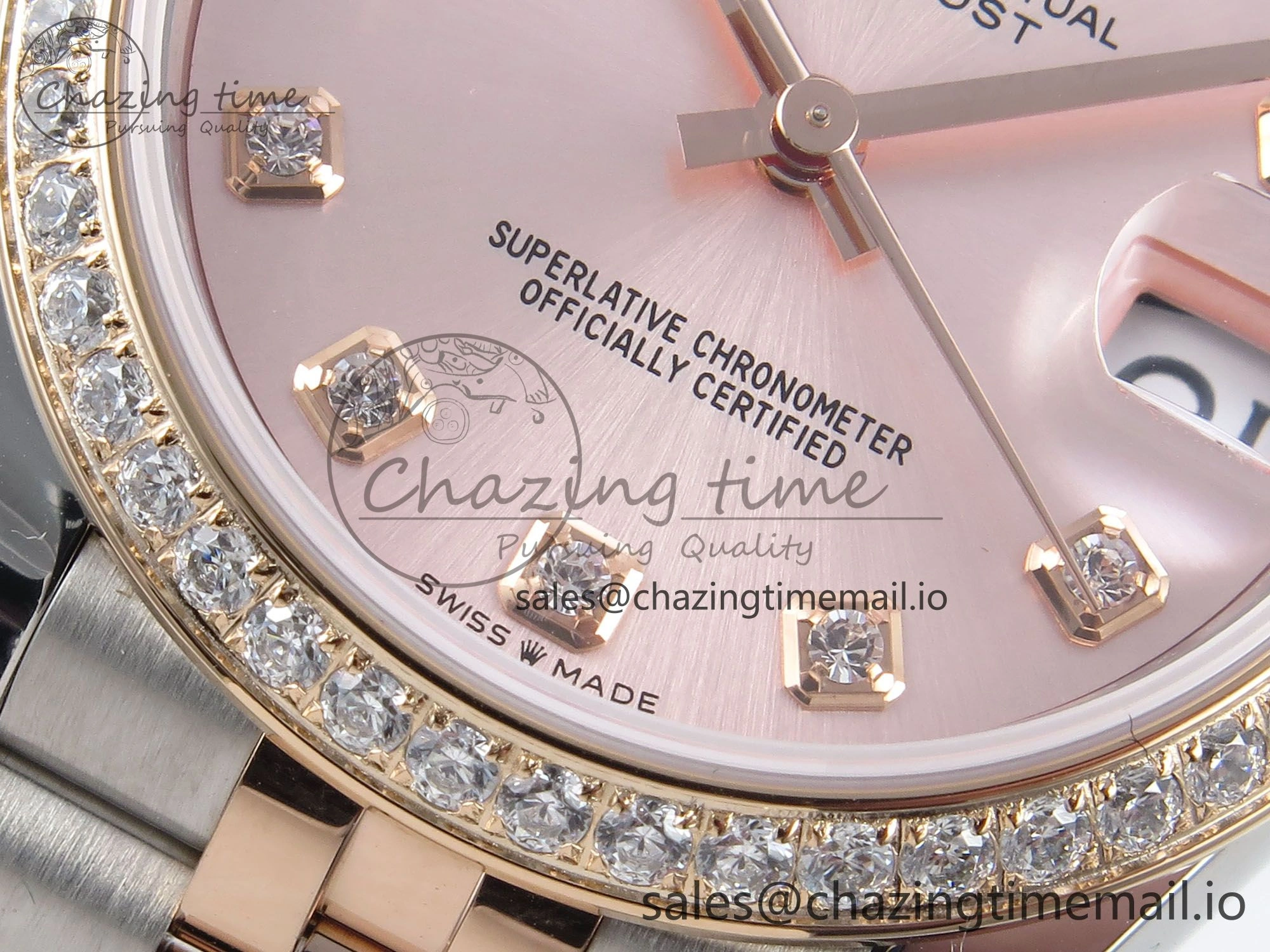 Compact DateJust 31 278381RBR ARF 1:1 Best Edition 904L Steel RG Diamonds Dial Diamonds Bezel on SS RG Jubilee Bracelet ETA 387
