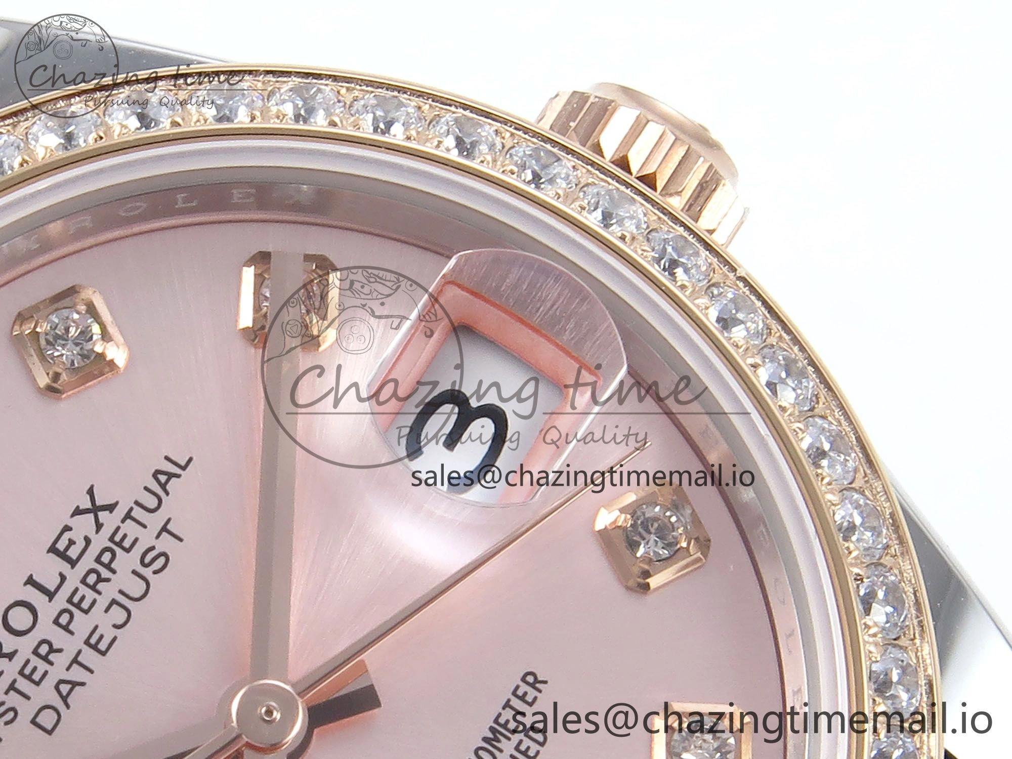 Bold DateJust 31 278381RBR ARF 1:1 Best Edition 904L Steel RG Diamonds Dial Diamonds Bezel on SS RG Oyster Bracelet ETA 380