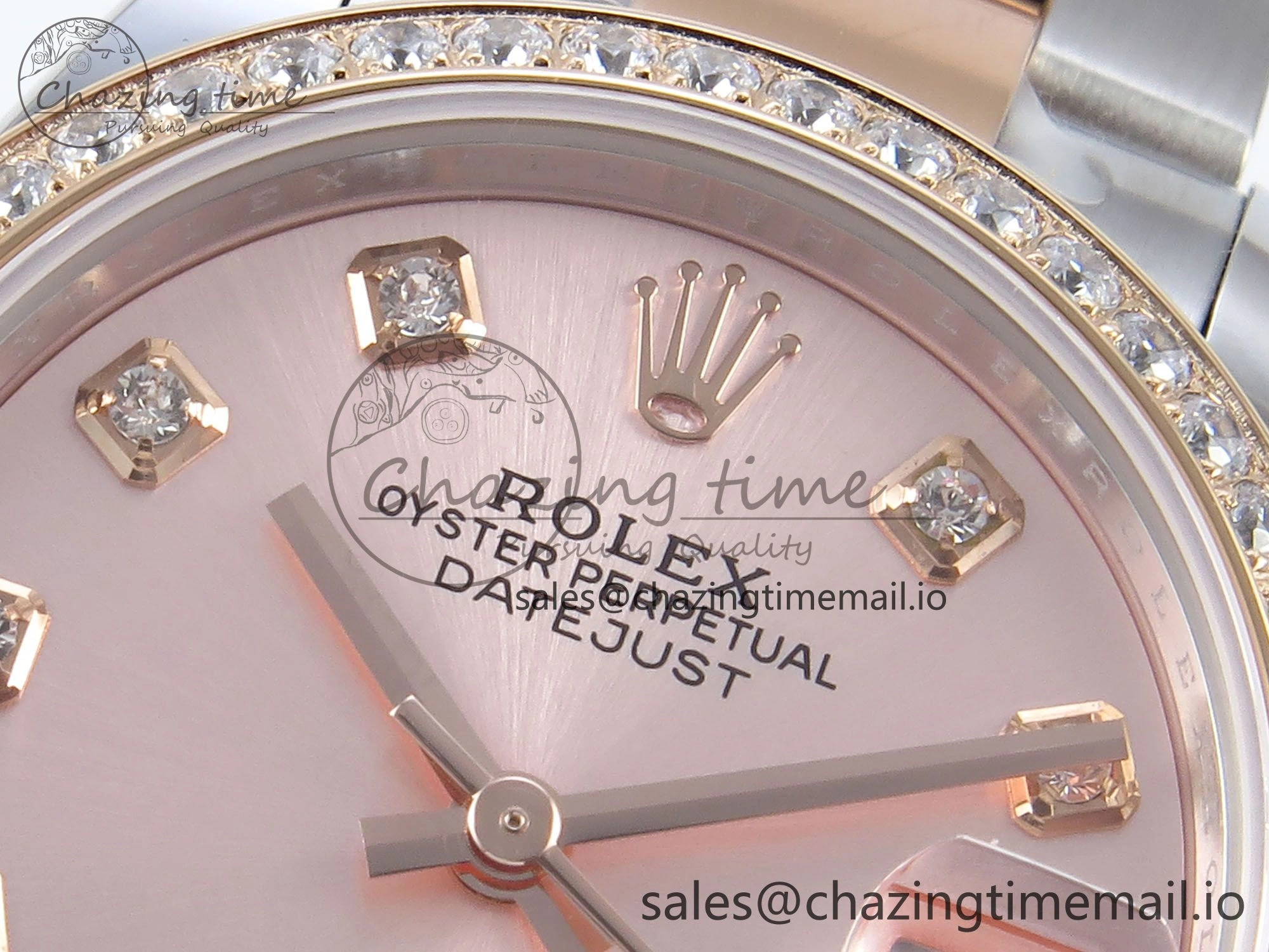 Bold DateJust 31 278381RBR ARF 1:1 Best Edition 904L Steel RG Diamonds Dial Diamonds Bezel on SS RG Oyster Bracelet ETA 380