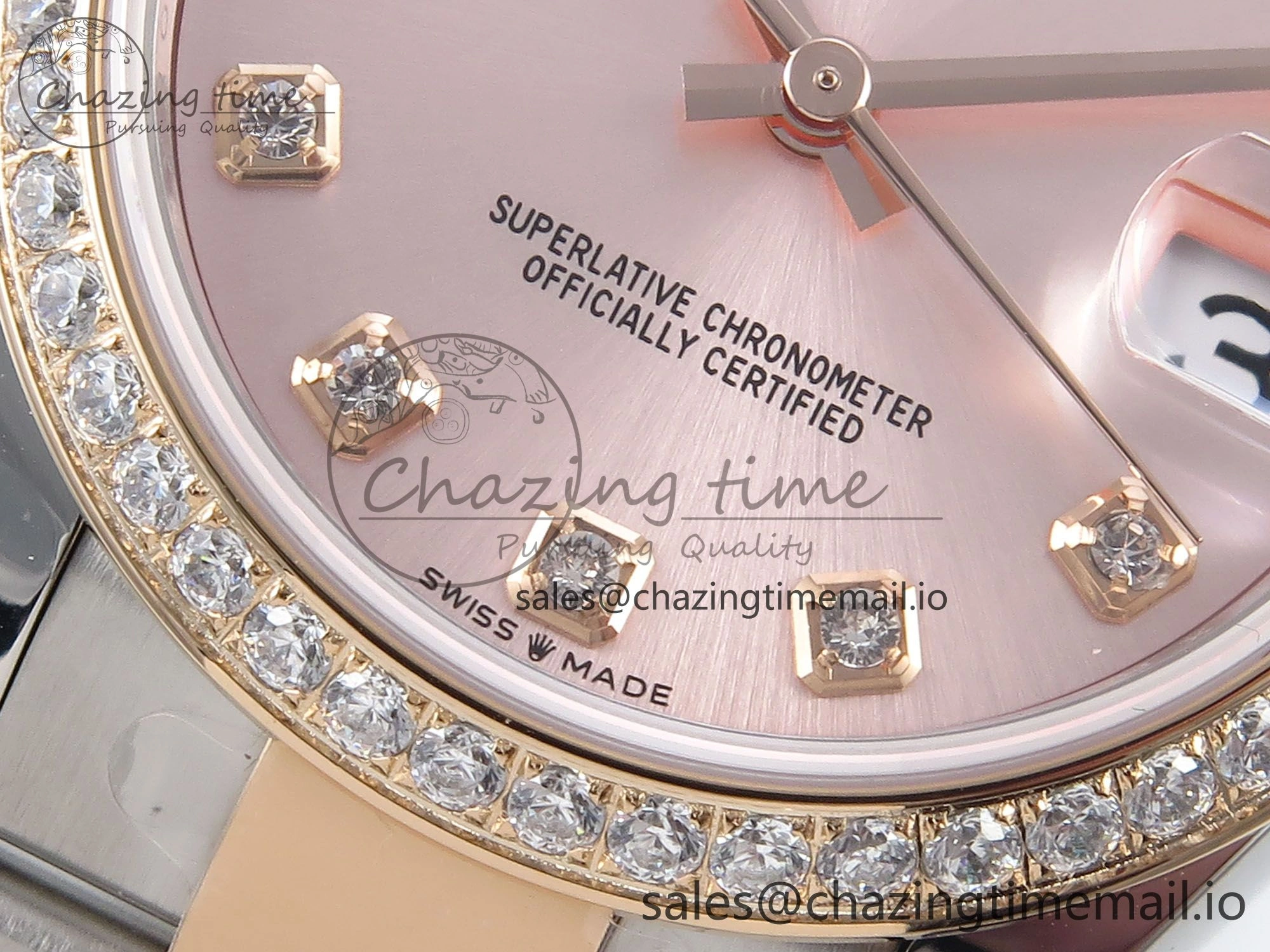 Bold DateJust 31 278381RBR ARF 1:1 Best Edition 904L Steel RG Diamonds Dial Diamonds Bezel on SS RG Oyster Bracelet ETA 380