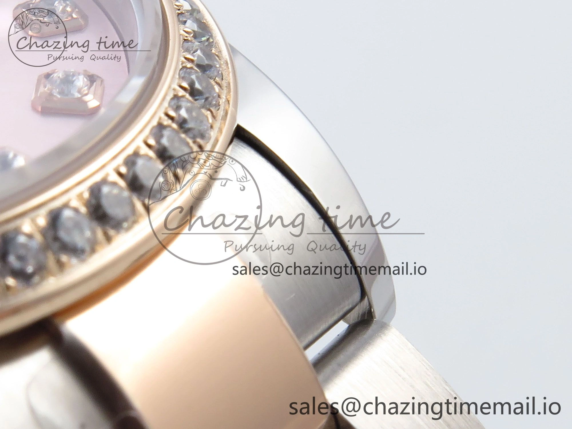 Bold DateJust 31 278381RBR ARF 1:1 Best Edition 904L Steel RG Diamonds Dial Diamonds Bezel on SS RG Oyster Bracelet ETA 380