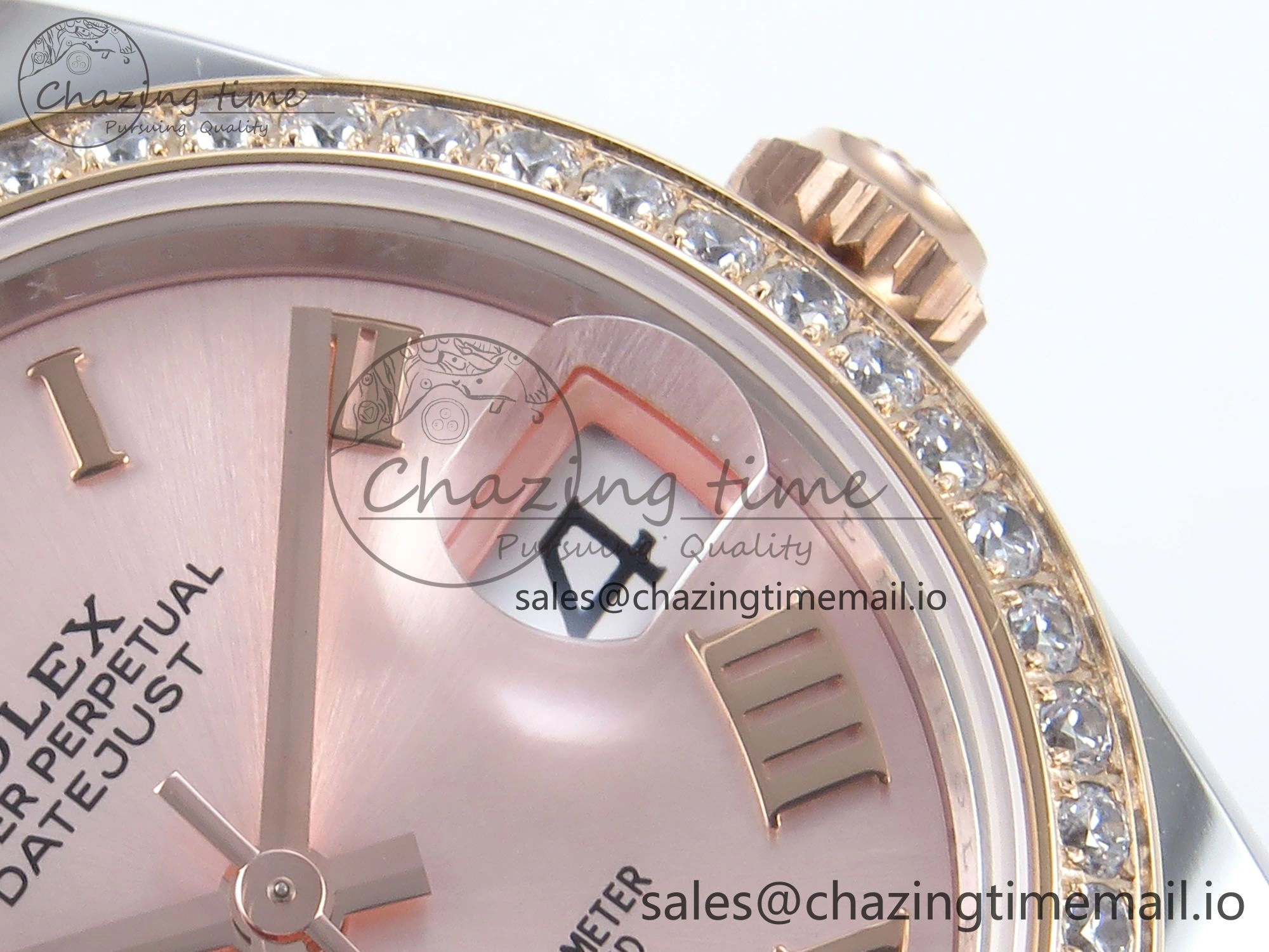 DateJust 31 278381RBR ARF 1:1 Best Edition 904L Steel RG Roman Dial Diamonds Bezel on SS RG Jubilee Bracelet ETA EasyCare 395