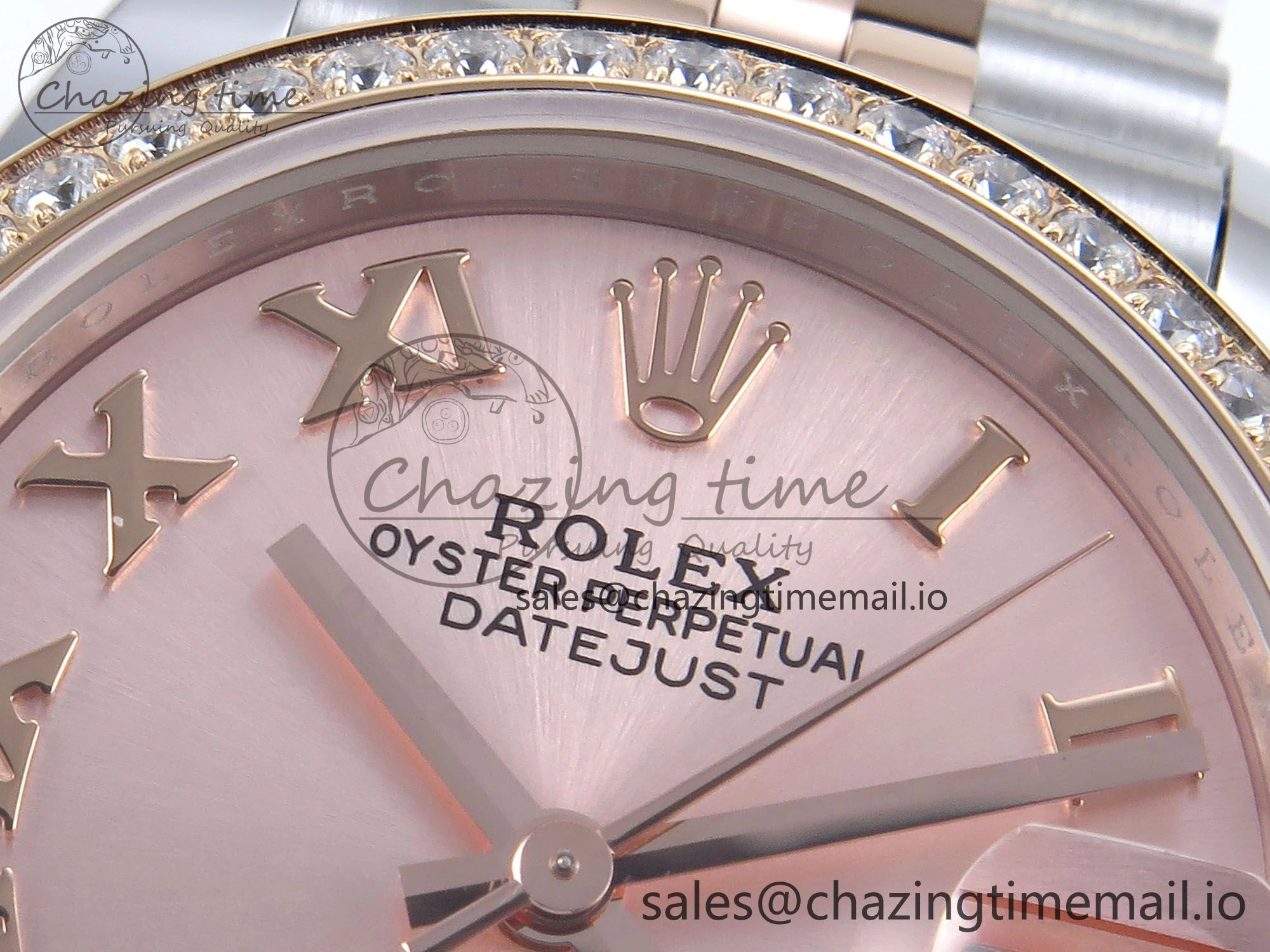 DateJust 31 278381RBR ARF 1:1 Best Edition 904L Steel RG Roman Dial Diamonds Bezel on SS RG Jubilee Bracelet ETA EasyCare 395