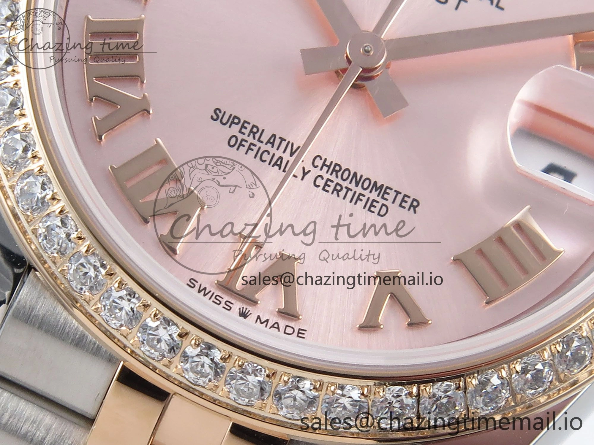 DateJust 31 278381RBR ARF 1:1 Best Edition 904L Steel RG Roman Dial Diamonds Bezel on SS RG Jubilee Bracelet ETA EasyCare 395