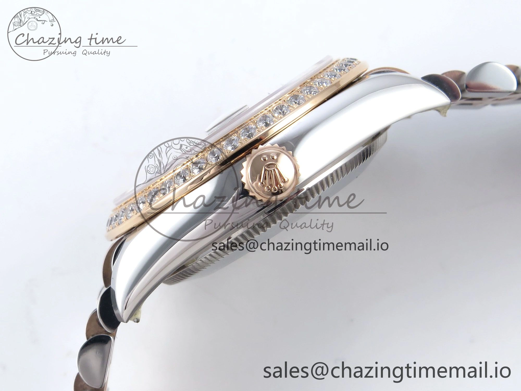 DateJust 31 278381RBR ARF 1:1 Best Edition 904L Steel RG Roman Dial Diamonds Bezel on SS RG Jubilee Bracelet ETA EasyCare 395