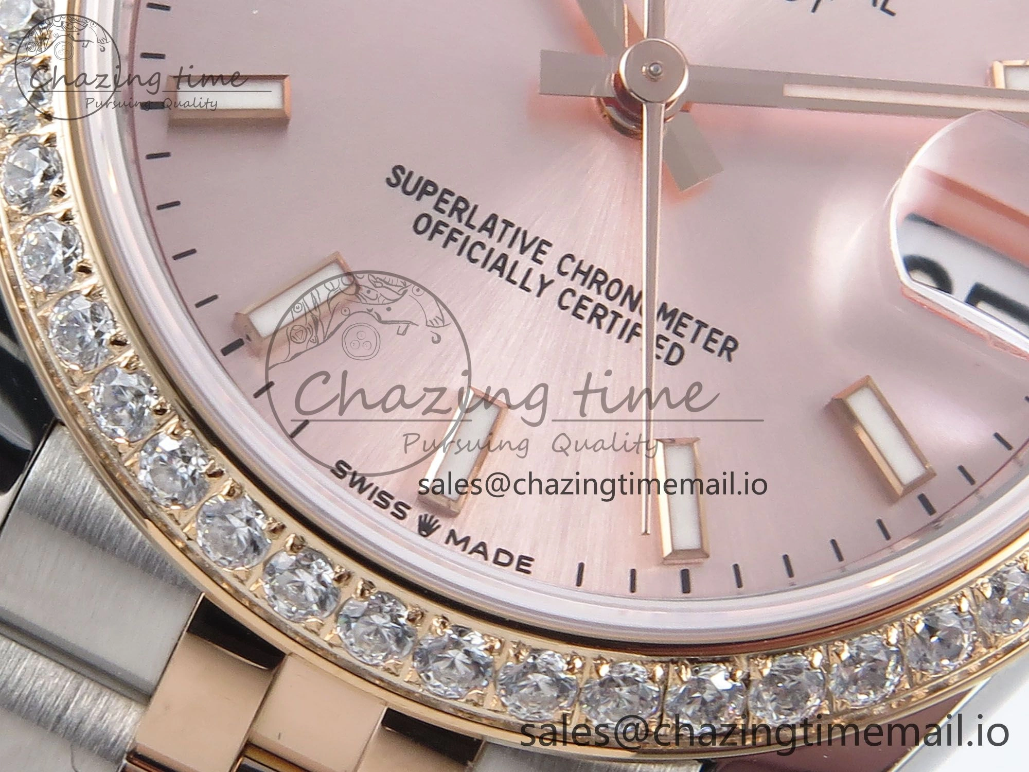 DateJust 31 278381RBR ARF 1:1 Best Edition 904L Steel RG Stick Dial Diamonds Bezel on SS RG Jubilee Bracelet ETA Unisex 390