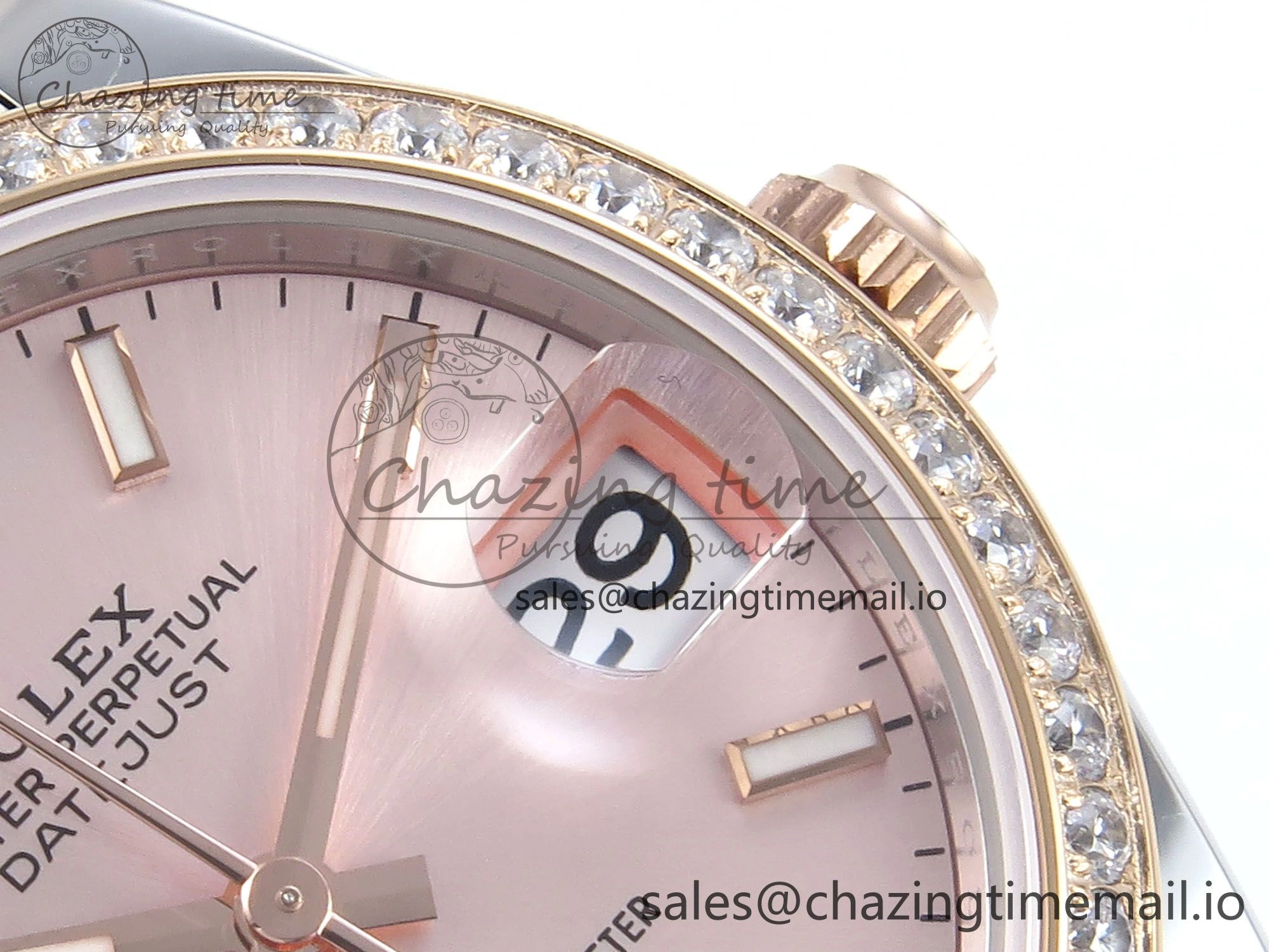 DateJust 31 278381RBR ARF 1:1 Best Edition 904L Steel RG Stick Dial Diamonds Bezel on SS RG Oyster Bracelet ETA GoodFit 391
