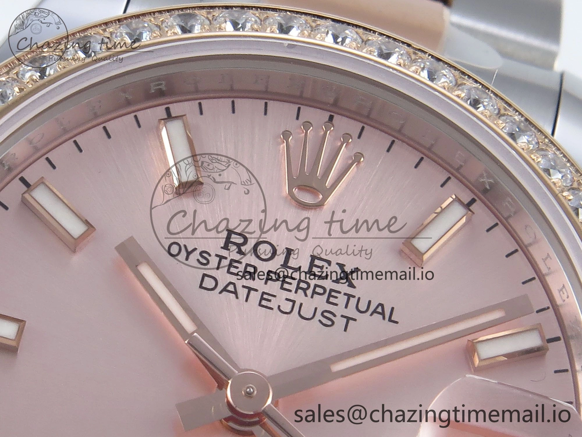 DateJust 31 278381RBR ARF 1:1 Best Edition 904L Steel RG Stick Dial Diamonds Bezel on SS RG Oyster Bracelet ETA GoodFit 391