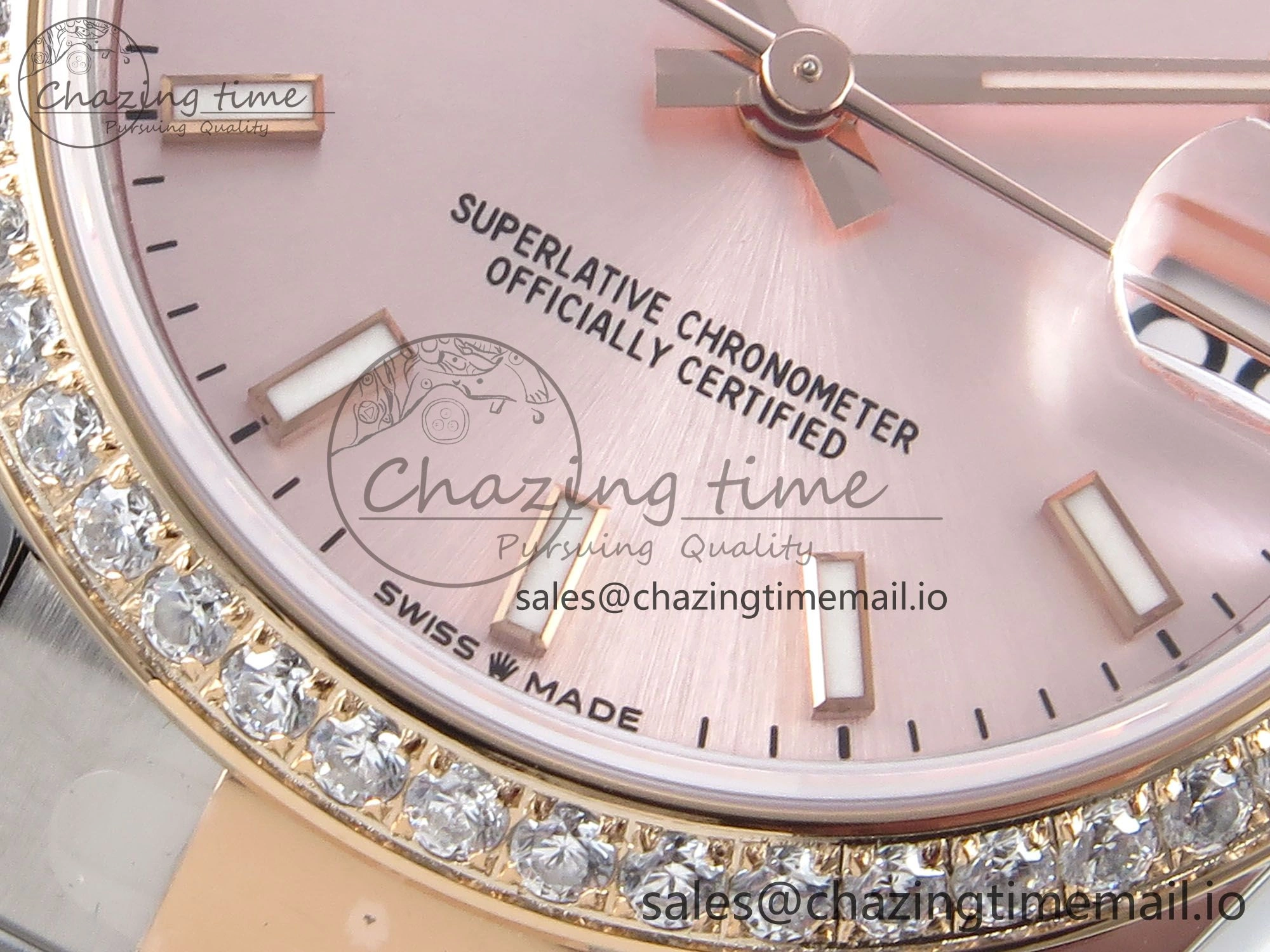 DateJust 31 278381RBR ARF 1:1 Best Edition 904L Steel RG Stick Dial Diamonds Bezel on SS RG Oyster Bracelet ETA GoodFit 391