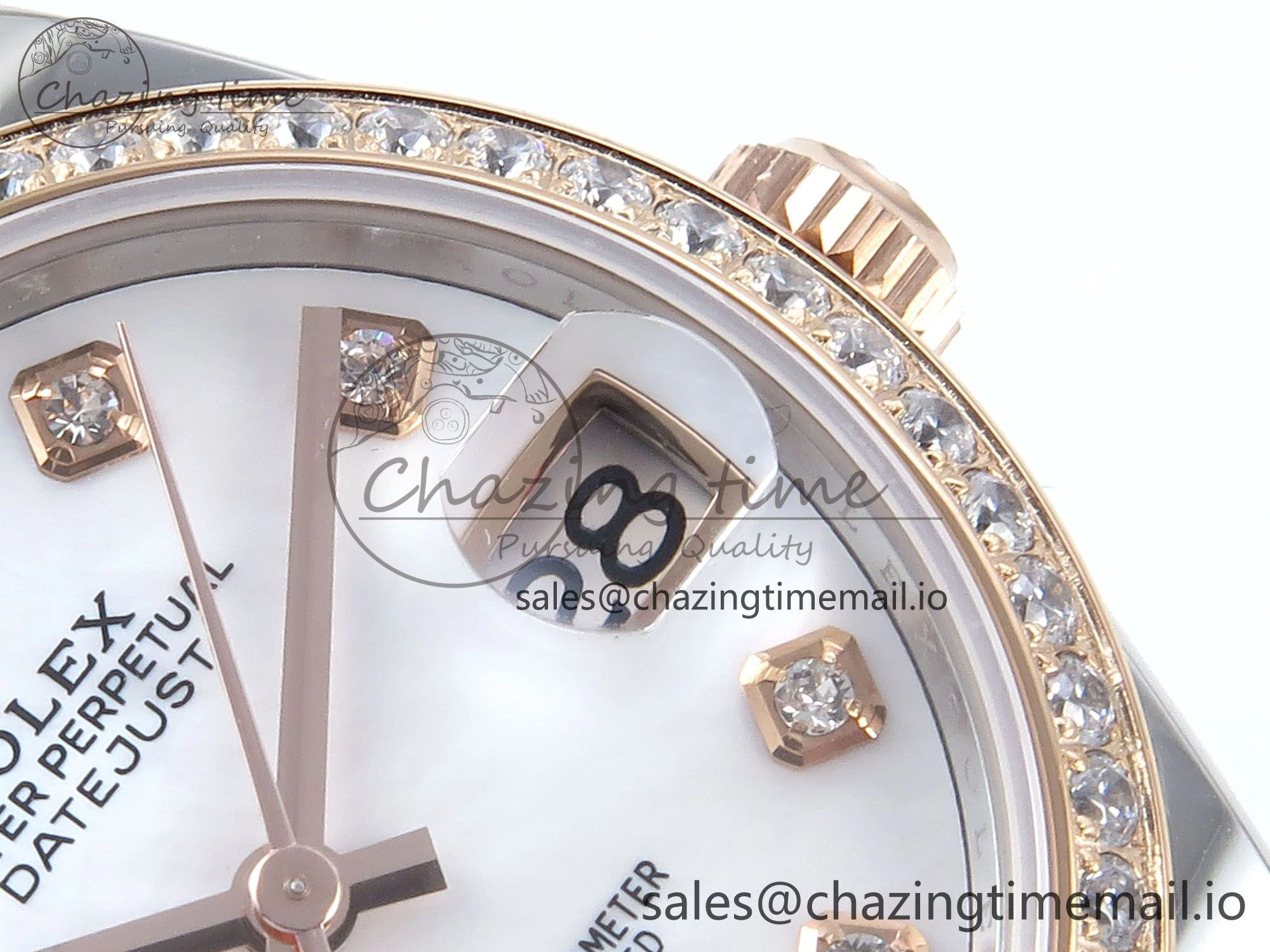 DateJust 31 278381RBR ARF 1:1 Best Edition 904L Steel White Diamonds Dial Diamonds Bezel on SS RG Jubilee Bracelet ETA ModernLook 392