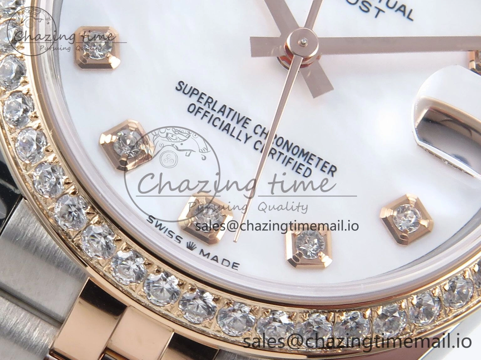 DateJust 31 278381RBR ARF 1:1 Best Edition 904L Steel White Diamonds Dial Diamonds Bezel on SS RG Jubilee Bracelet ETA ModernLook 392