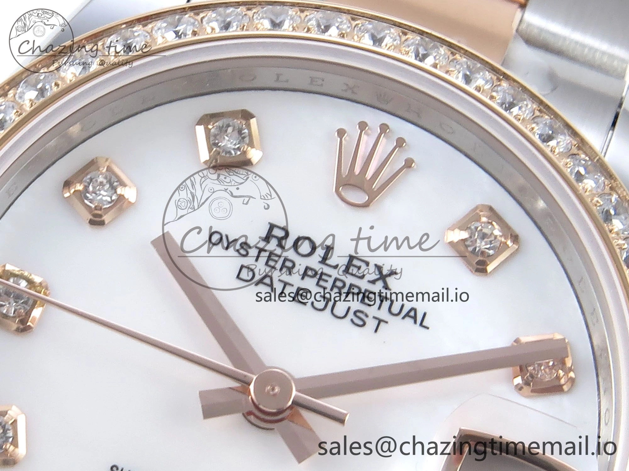 HighPerformance DateJust 31 278381RBR ARF 1:1 Best Edition 904L Steel White MOP Dial Diamonds Bezel on SS RG Oyster Bracelet ETA 383