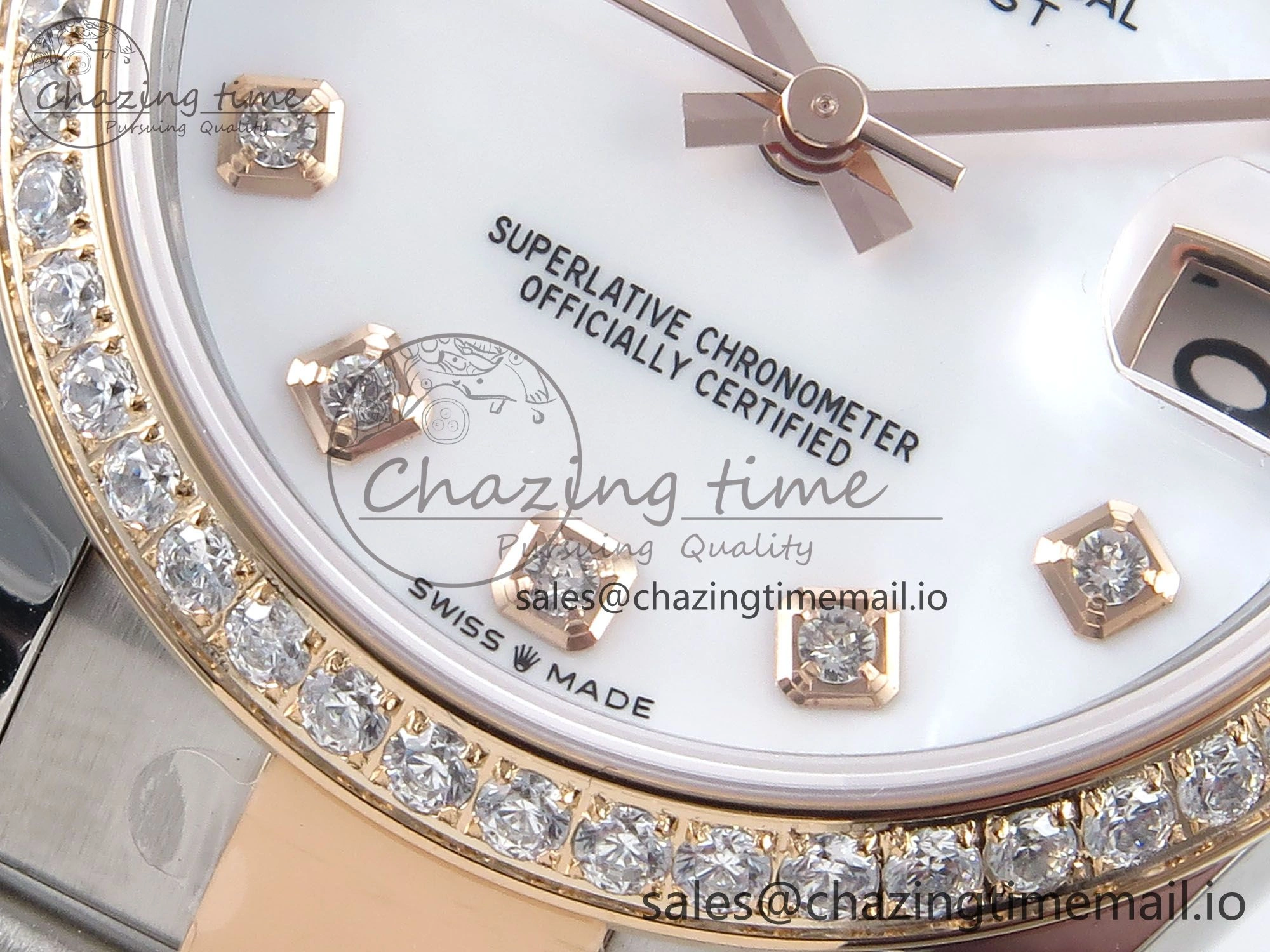 HighPerformance DateJust 31 278381RBR ARF 1:1 Best Edition 904L Steel White MOP Dial Diamonds Bezel on SS RG Oyster Bracelet ETA 383