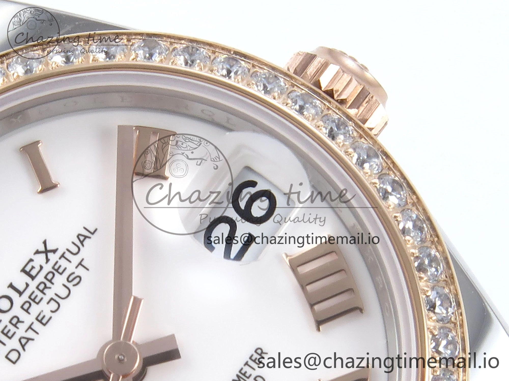 DateJust 31 278381RBR ARF 1:1 Best Edition 904L Steel White Roman Dial Diamonds Bezel on SS RG Oyster Bracelet ETA StreetReady 384