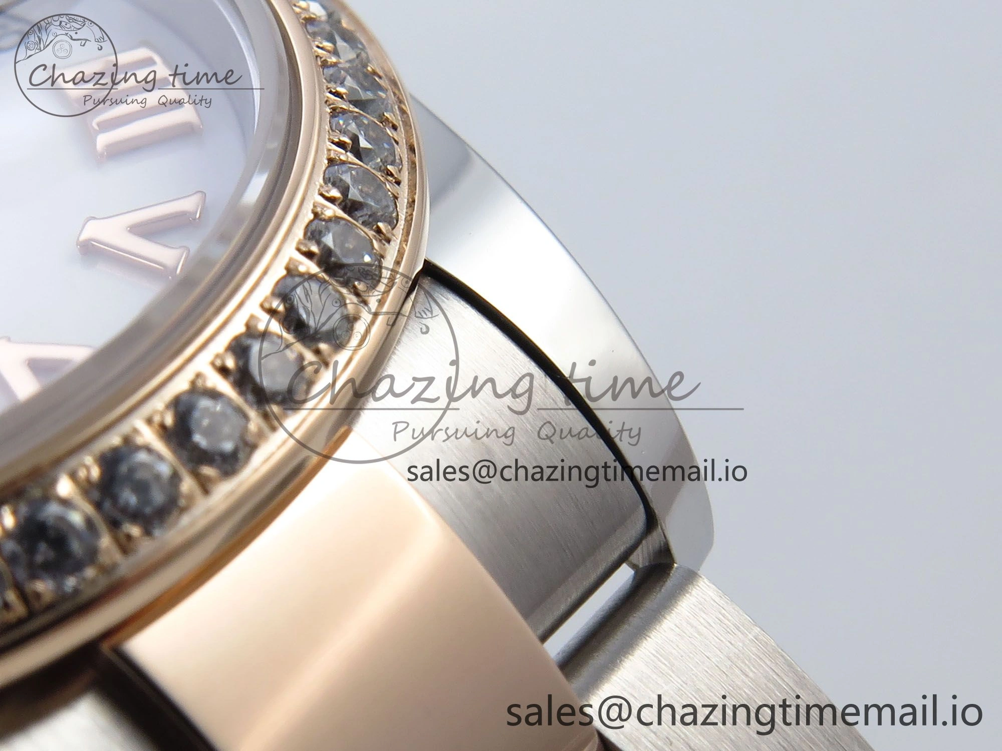 DateJust 31 278381RBR ARF 1:1 Best Edition 904L Steel White Roman Dial Diamonds Bezel on SS RG Oyster Bracelet ETA StreetReady 384