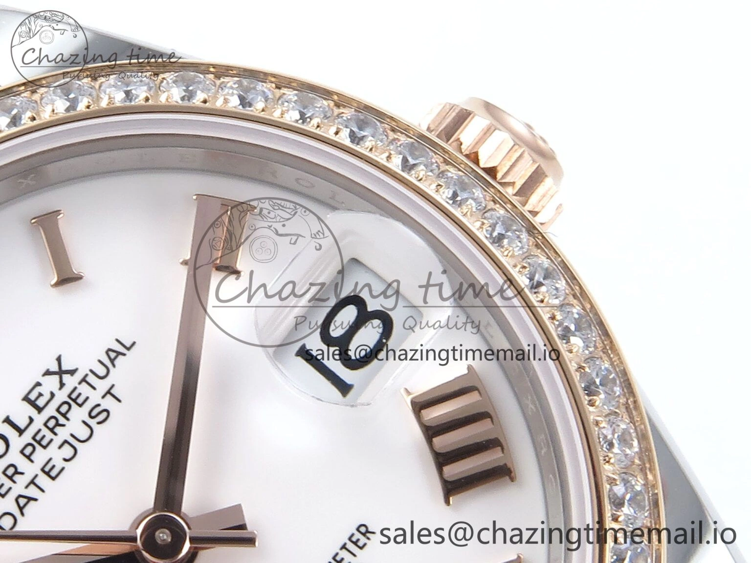 DateJust 31 278381RBR ARF 1:1 Best Edition 904L Steel White Roman Diamonds Dial Diamonds Bezel on SS RG Jubilee Bracelet ETA Efficient 393
