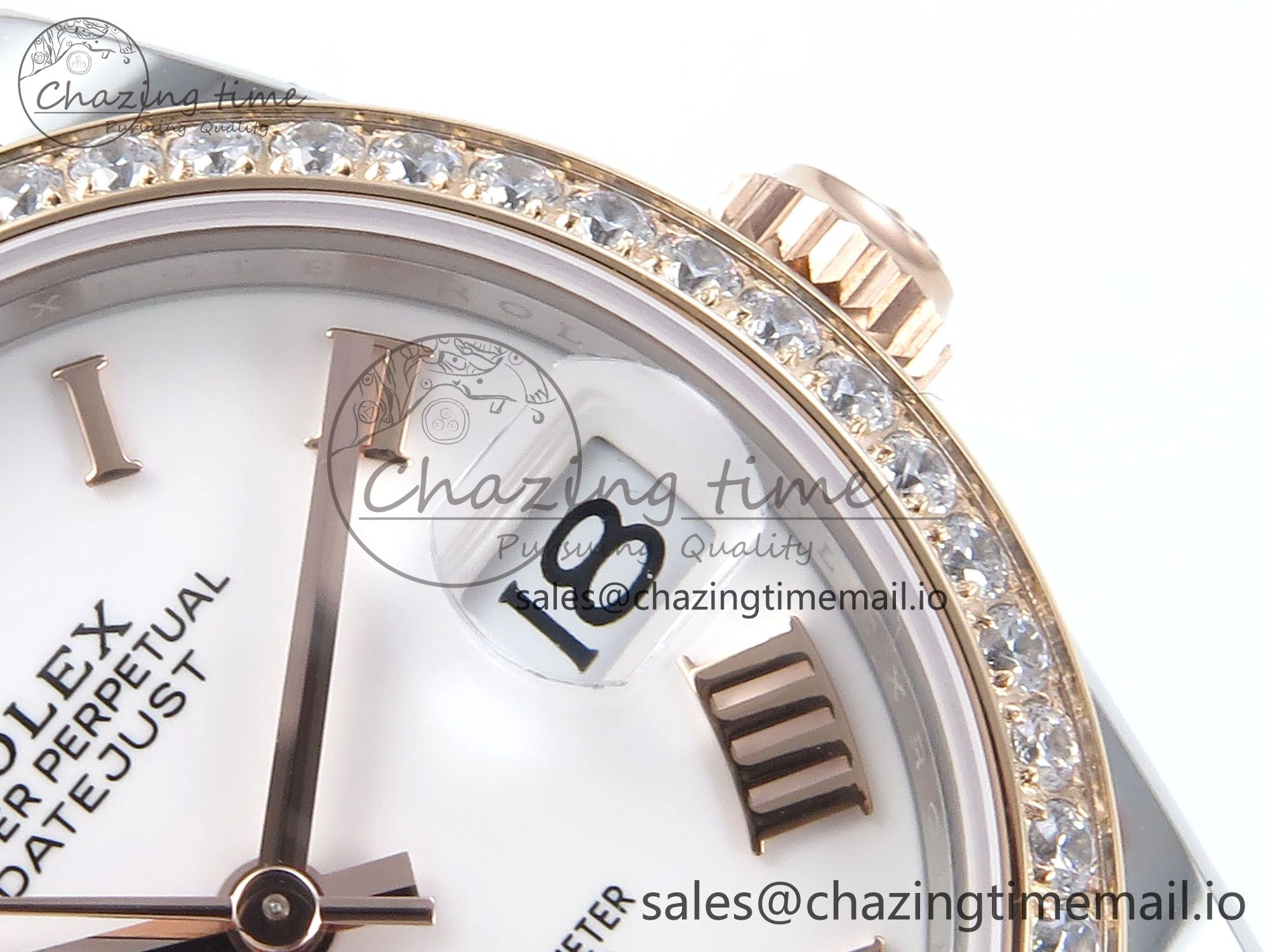 DateJust 31 278381RBR ARF 1:1 Best Edition 904L Steel White Roman Diamonds Dial Diamonds Bezel on SS RG Jubilee Bracelet ETA Efficient 393