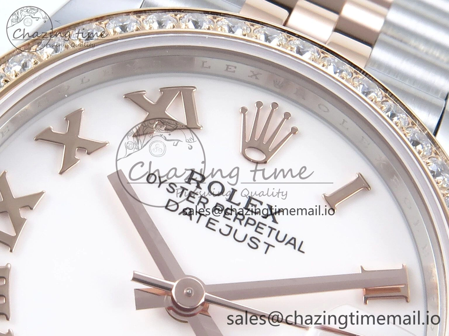 DateJust 31 278381RBR ARF 1:1 Best Edition 904L Steel White Roman Diamonds Dial Diamonds Bezel on SS RG Jubilee Bracelet ETA Efficient 393