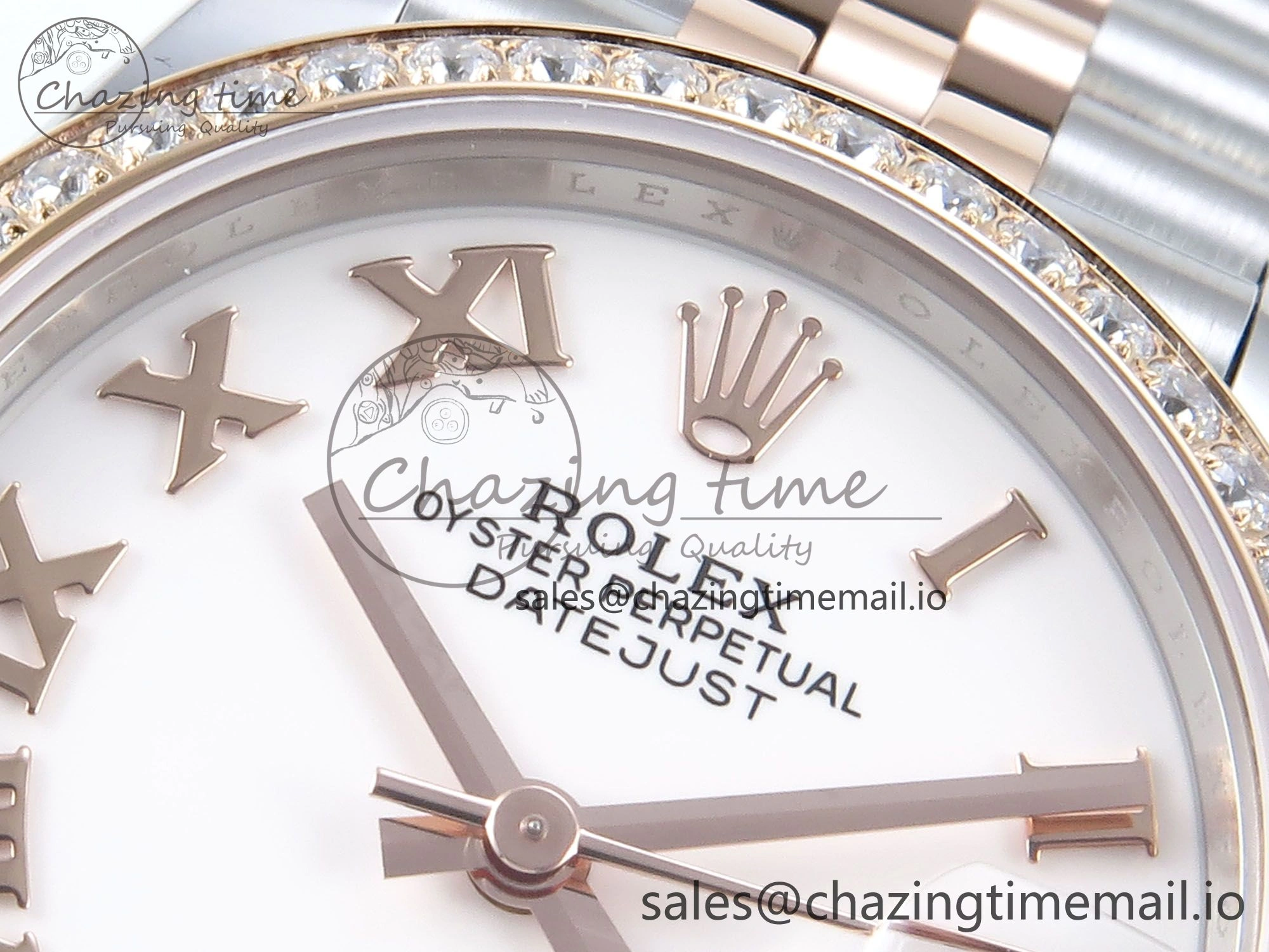 DateJust 31 278381RBR ARF 1:1 Best Edition 904L Steel White Roman Diamonds Dial Diamonds Bezel on SS RG Jubilee Bracelet ETA Efficient 393