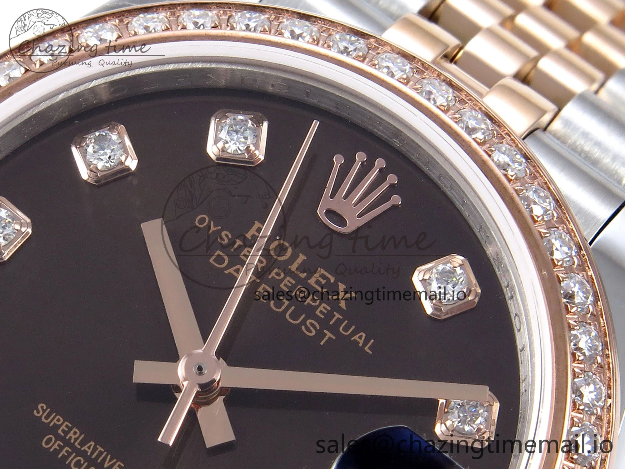 DateJust 31 278381RBR JARF 1:1 Best Edition 904L Steel Brown Diamonds Dial on SS RG Jubilee Bracelet HZ Bright 870