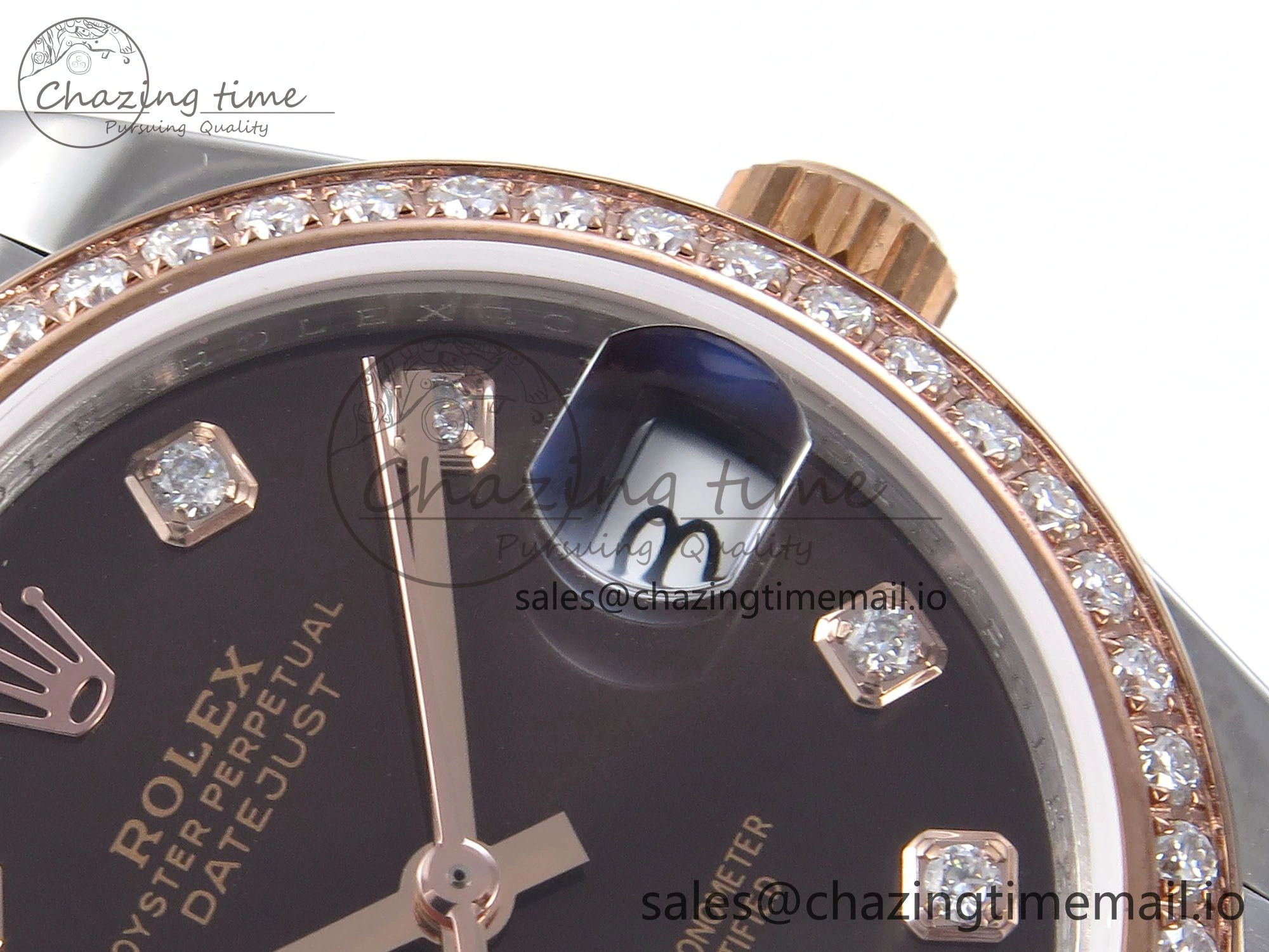 DateJust 31 278381RBR JARF 1:1 Best Edition 904L Steel Brown Diamonds Dial on SS RG Jubilee Bracelet HZ Bright 870