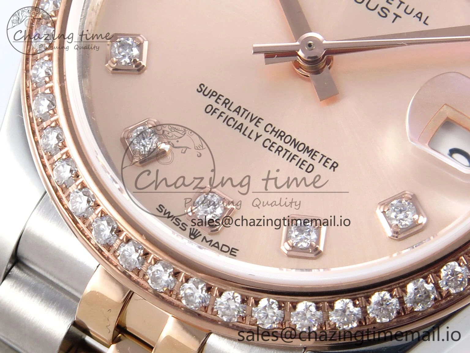 DateJust 31 278381RBR JARF 1:1 Best Edition 904L Steel RG Diamonds Dial on SS RG Jubilee Bracelet HZ ZeroBulk 869