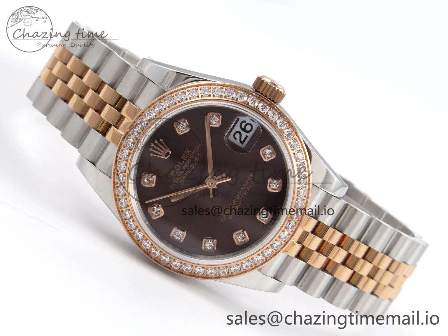 DateJust 31 278381RBR SS RG GMF 1:1 Best Edition 904L Steel Brown Dimonds Dial on Jubilee Bracelet A Lightweight 1166