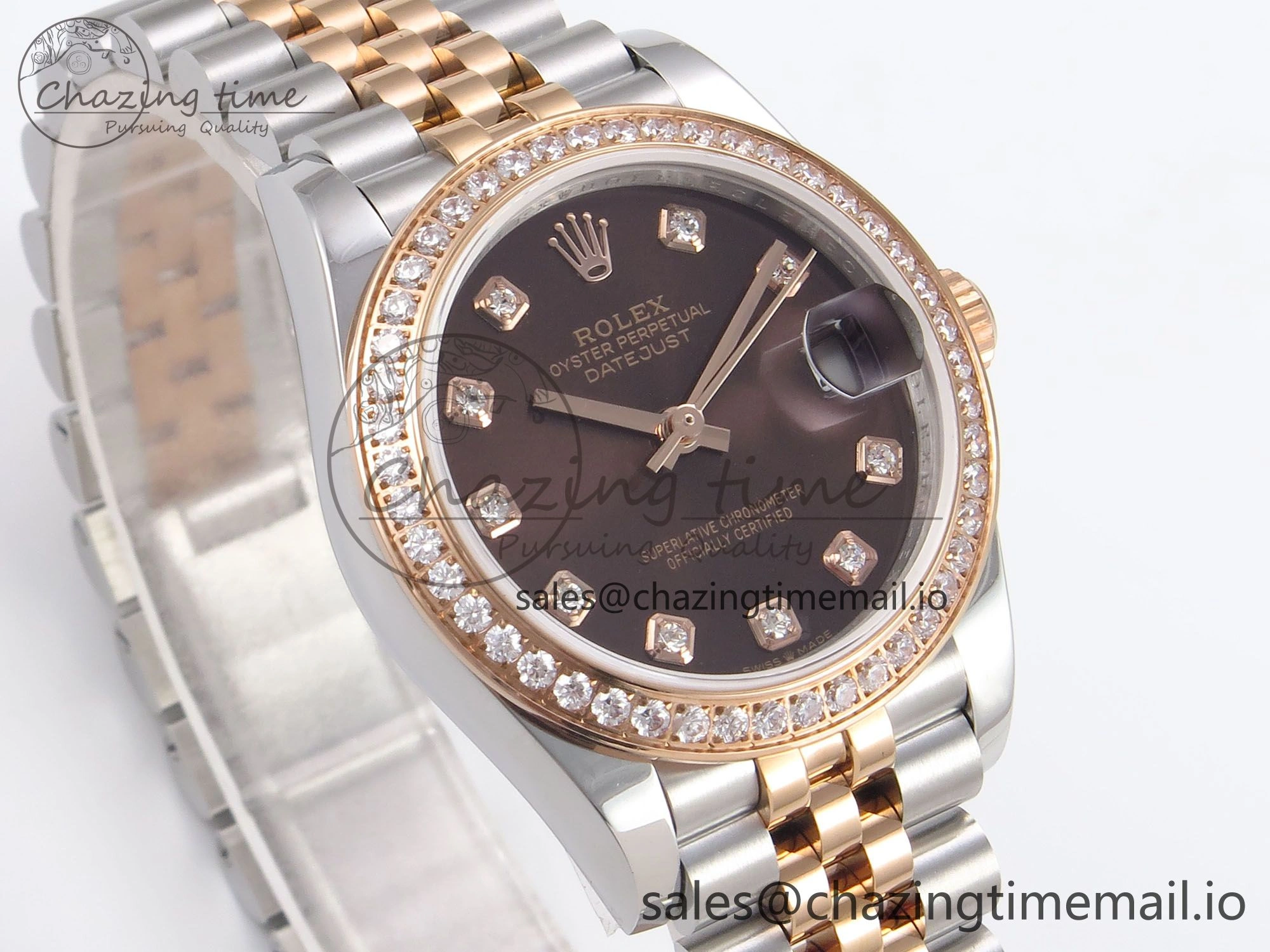 DateJust 31 278381RBR SS RG GMF 1:1 Best Edition 904L Steel Brown Dimonds Dial on Jubilee Bracelet A Lightweight 1166