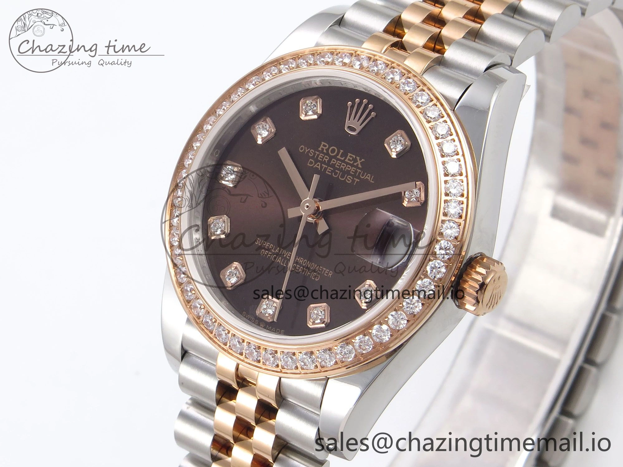 DateJust 31 278381RBR SS RG GMF 1:1 Best Edition 904L Steel Brown Dimonds Dial on Jubilee Bracelet A Lightweight 1166
