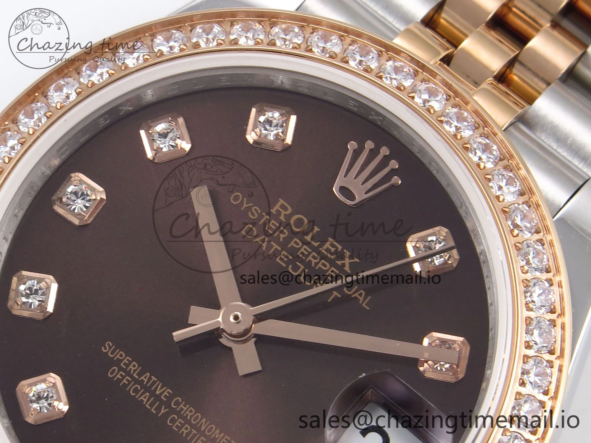 DateJust 31 278381RBR SS RG GMF 1:1 Best Edition 904L Steel Brown Dimonds Dial on Jubilee Bracelet A Lightweight 1166