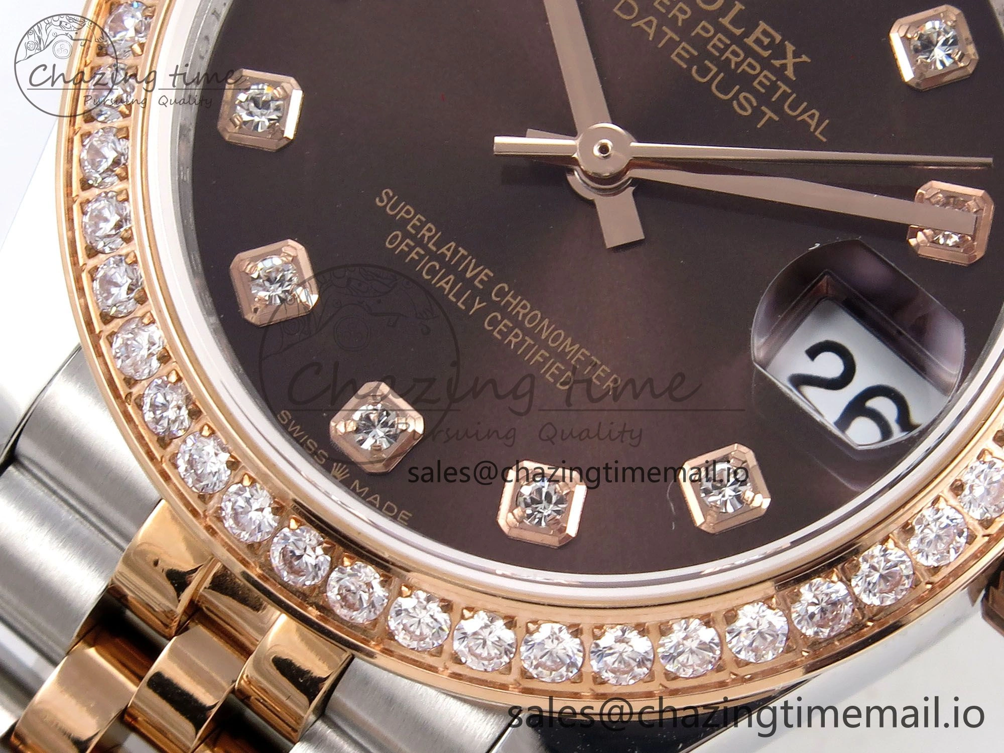 DateJust 31 278381RBR SS RG GMF 1:1 Best Edition 904L Steel Brown Dimonds Dial on Jubilee Bracelet A Lightweight 1166