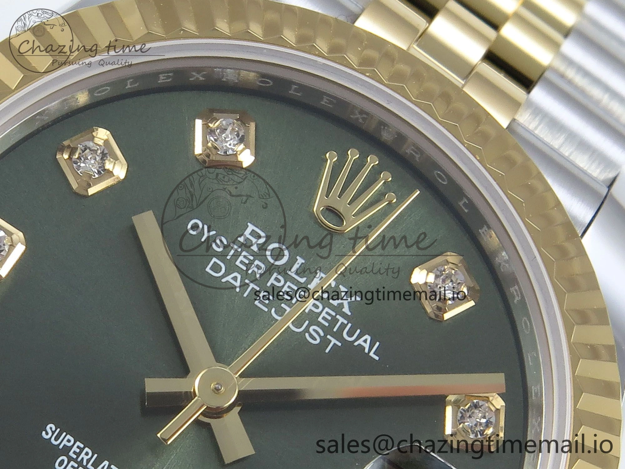 DateJust 31 278383 ARF 1:1 Best Edition 904L Steel Green Diamonds Dial on SS YG Jubilee Bracelet ETA EasyCare 569