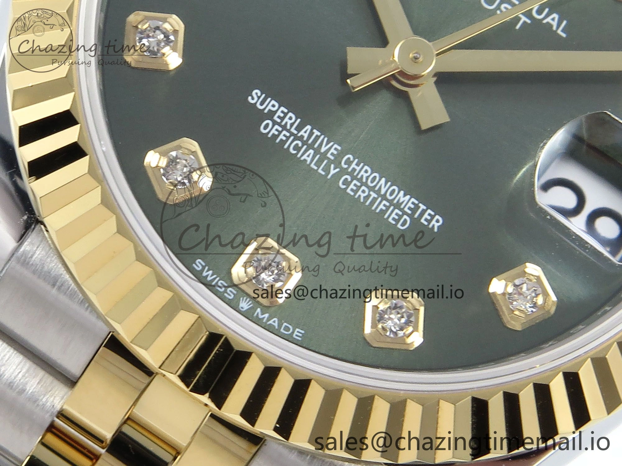 DateJust 31 278383 ARF 1:1 Best Edition 904L Steel Green Diamonds Dial on SS YG Jubilee Bracelet ETA EasyCare 569