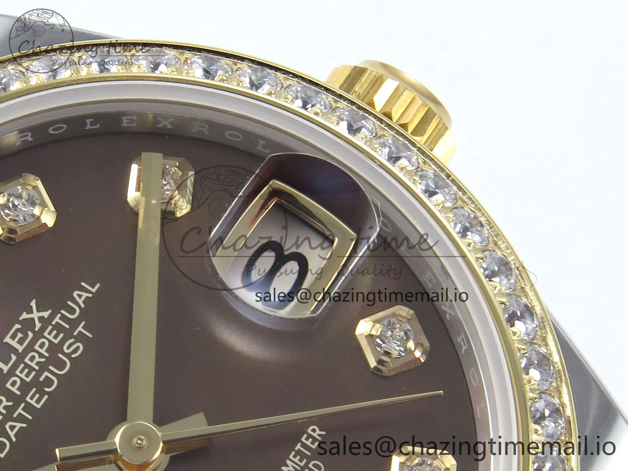 DateJust 31 278383RBR ARF 1:1 Best Edition 904L Steel Brown Diamonds Dial Diamonds Bezel on SS YG Jubilee Bracelet ETA Efficient 409