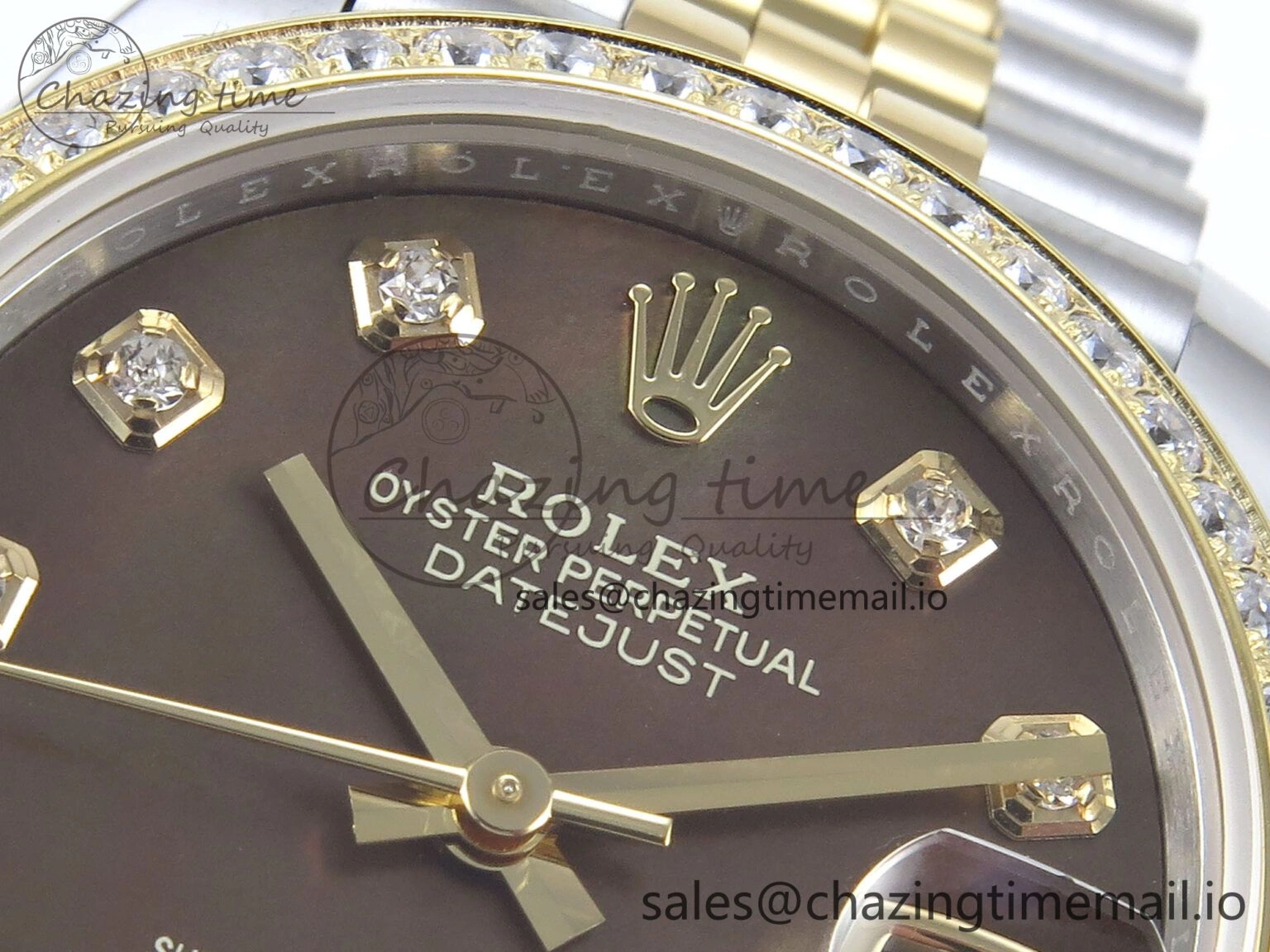 DateJust 31 278383RBR ARF 1:1 Best Edition 904L Steel Brown Diamonds Dial Diamonds Bezel on SS YG Jubilee Bracelet ETA Efficient 409