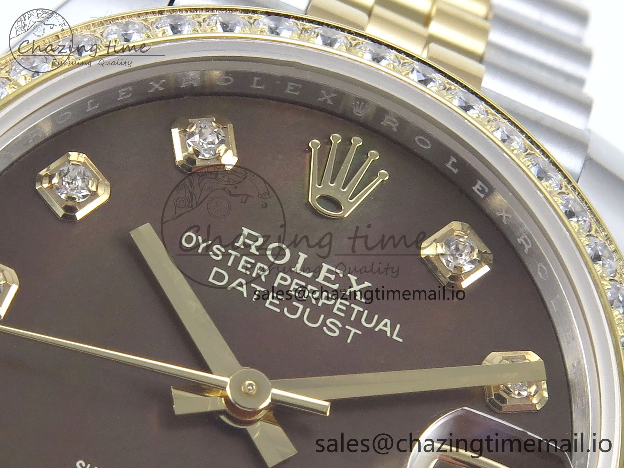 DateJust 31 278383RBR ARF 1:1 Best Edition 904L Steel Brown Diamonds Dial Diamonds Bezel on SS YG Jubilee Bracelet ETA Efficient 409