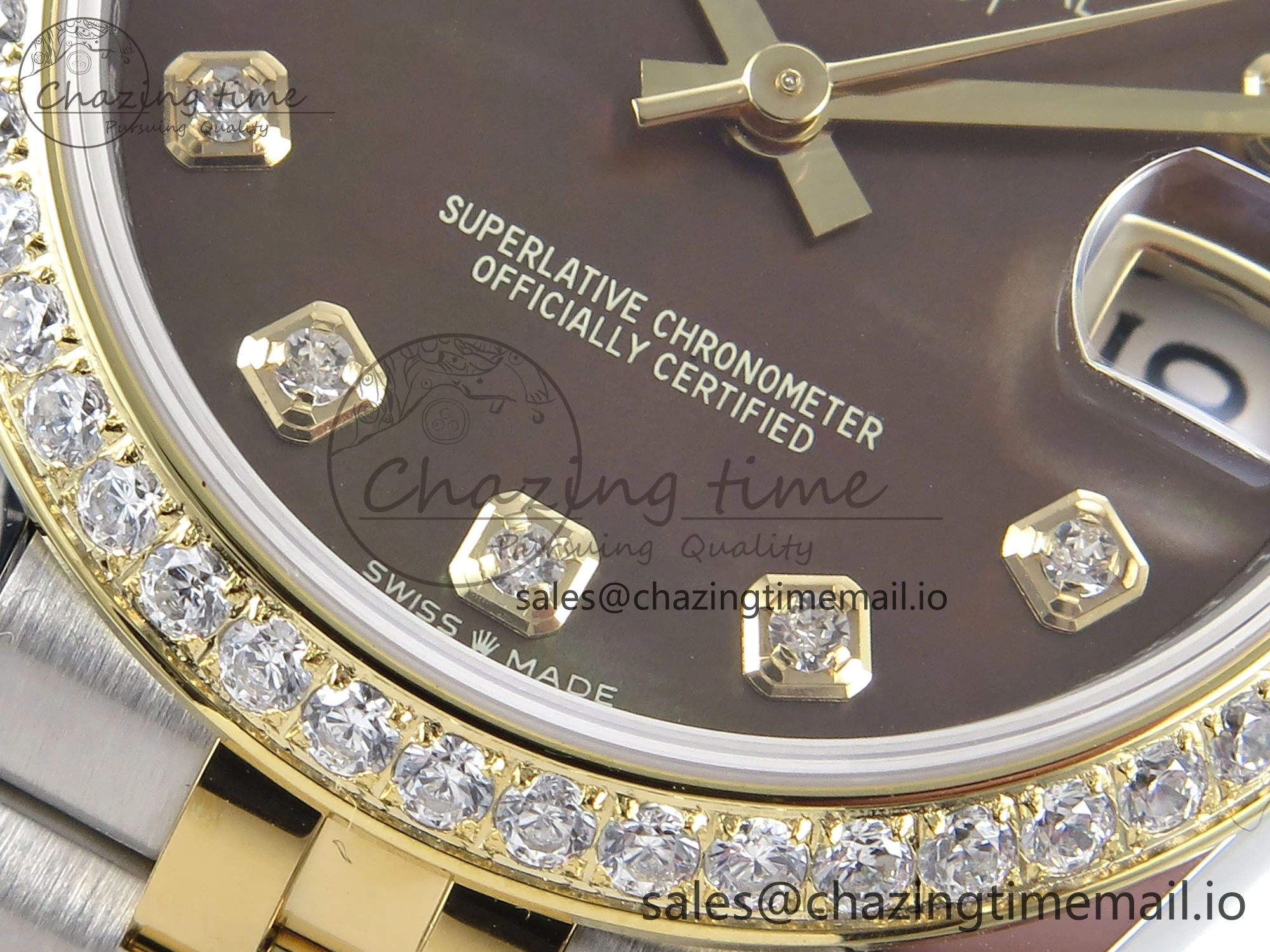 DateJust 31 278383RBR ARF 1:1 Best Edition 904L Steel Brown Diamonds Dial Diamonds Bezel on SS YG Jubilee Bracelet ETA Efficient 409
