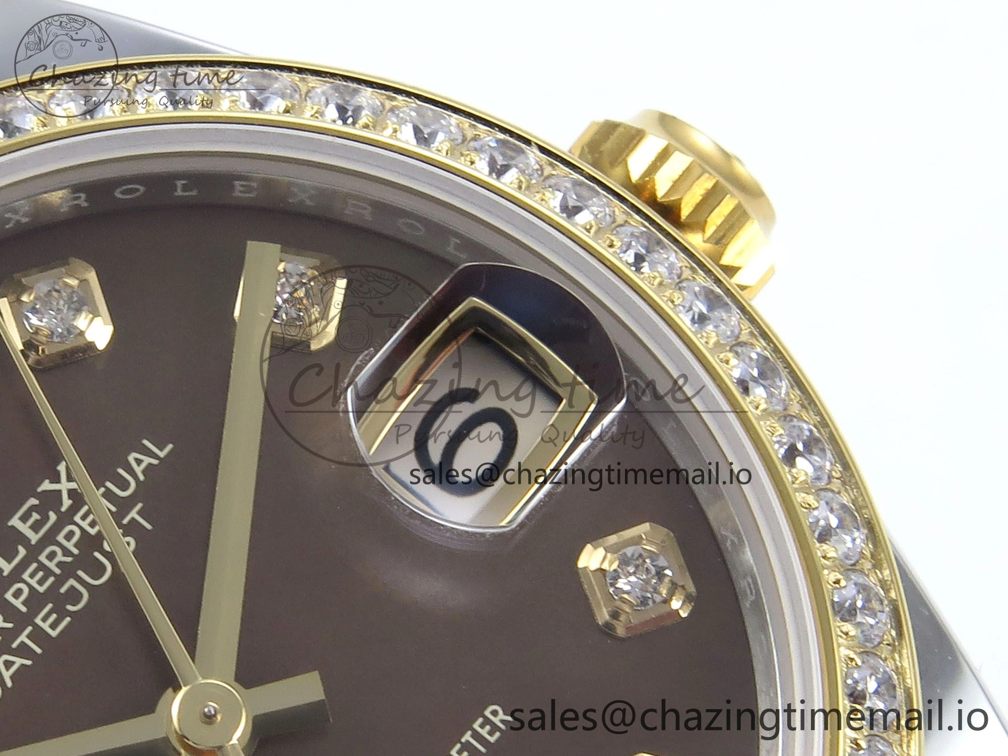 DateJust 31 278383RBR ARF 1:1 Best Edition 904L Steel Brown Diamonds Dial Diamonds Bezel on SS YG Oyster Bracelet ETA Bold 397
