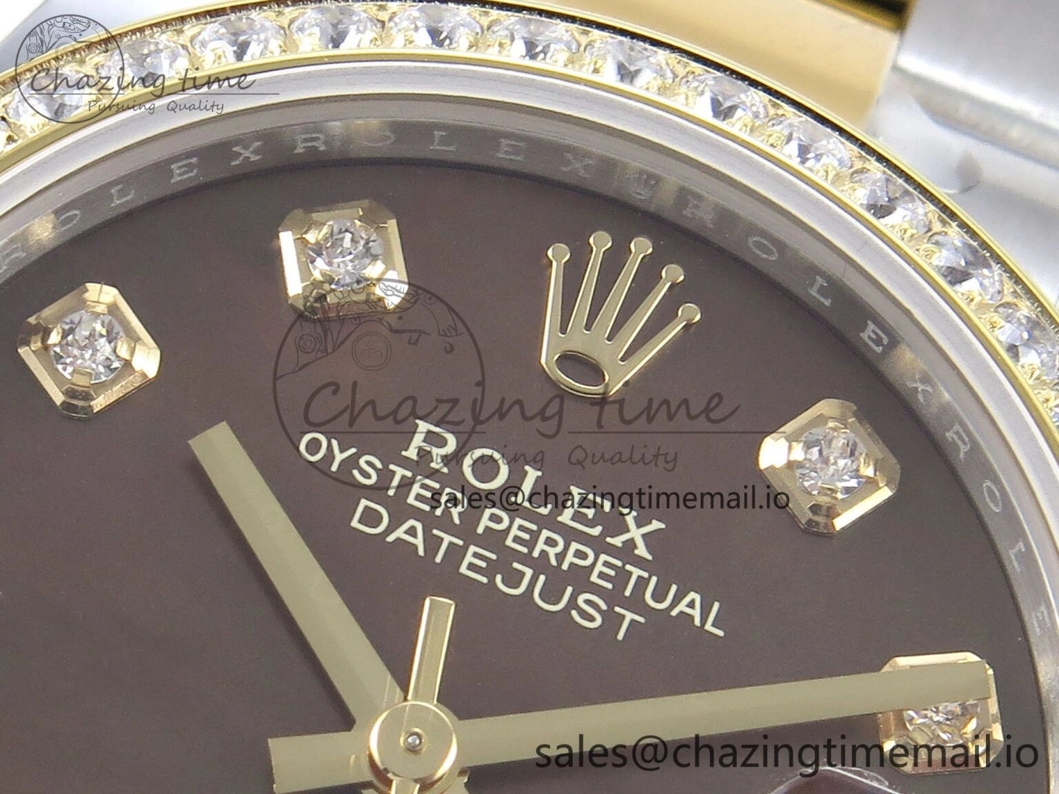 DateJust 31 278383RBR ARF 1:1 Best Edition 904L Steel Brown Diamonds Dial Diamonds Bezel on SS YG Oyster Bracelet ETA Bold 397