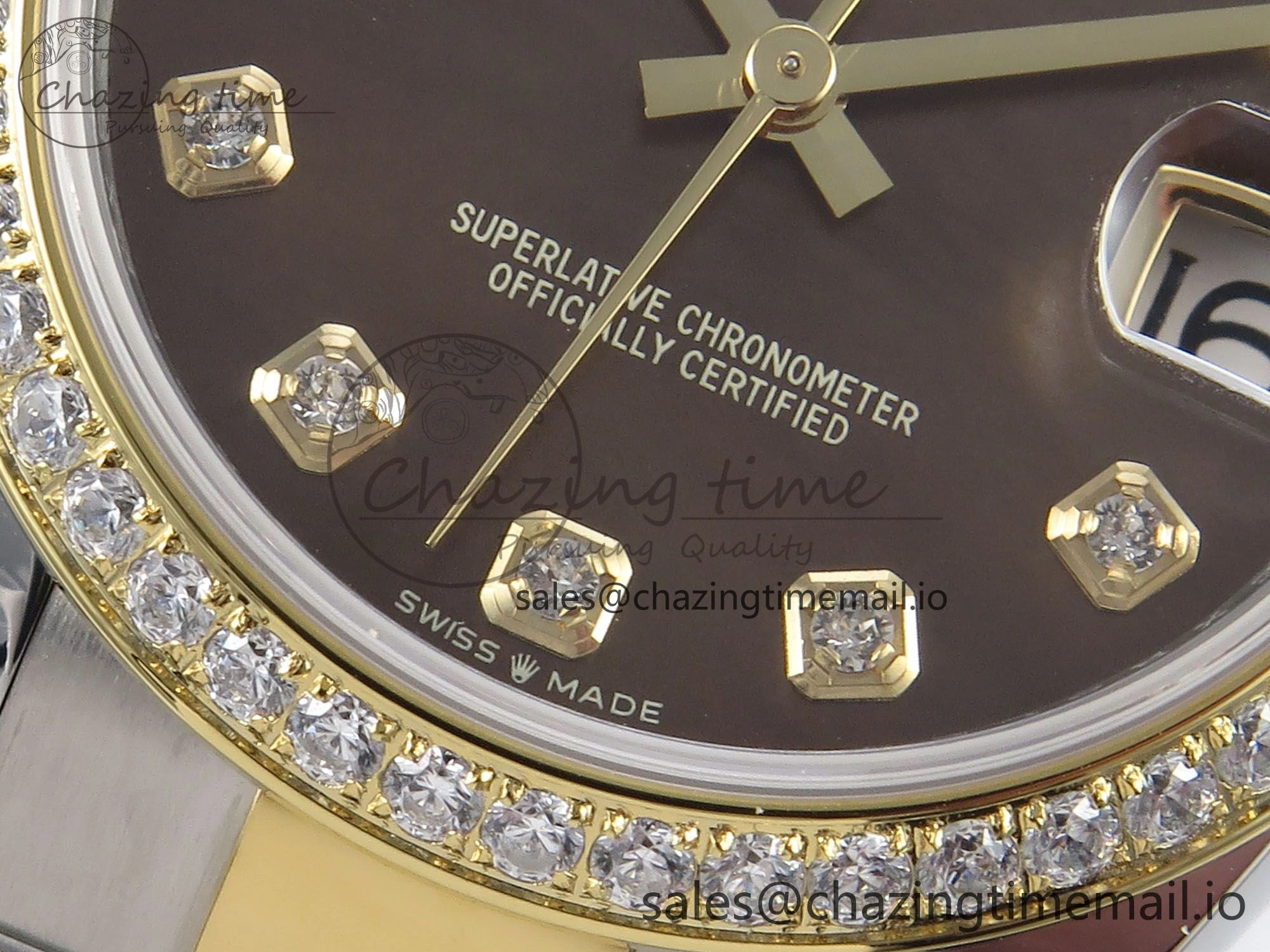 DateJust 31 278383RBR ARF 1:1 Best Edition 904L Steel Brown Diamonds Dial Diamonds Bezel on SS YG Oyster Bracelet ETA Bold 397