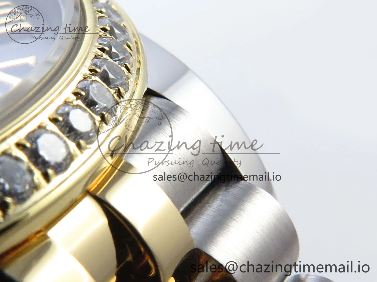 Supportive DateJust 31 278383RBR ARF 1:1 Best Edition 904L Steel Gray Diamonds Dial Diamonds Bezel on SS YG Jubilee Bracelet ETA 411