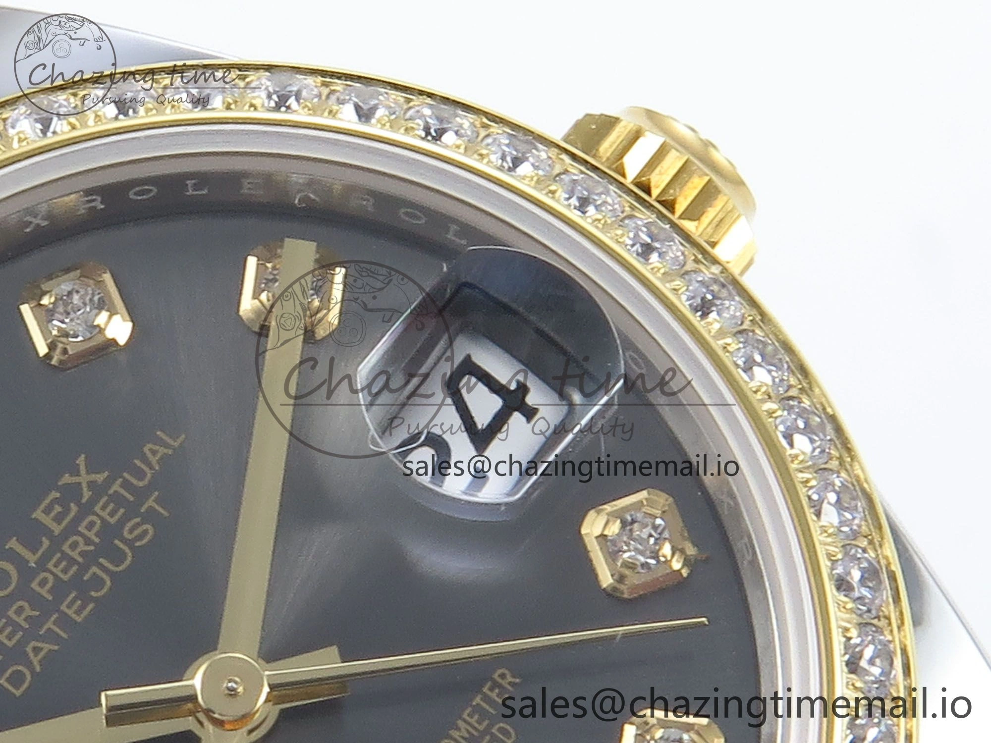 DateJust 31 278383RBR ARF 1:1 Best Edition 904L Steel Gray Diamonds Dial Diamonds Bezel on SS YG Oyster Bracelet ETA Trendsetting 408