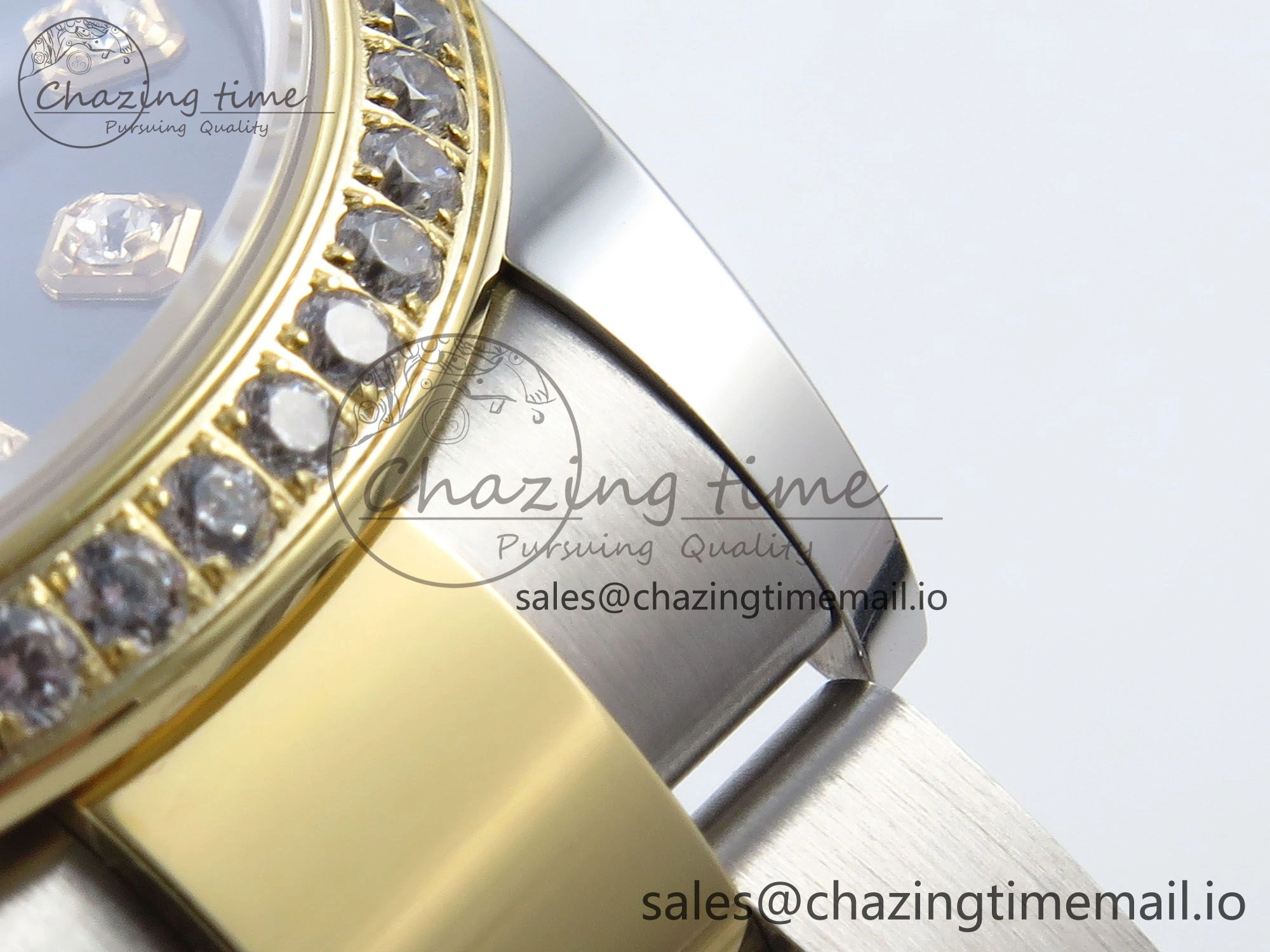 DateJust 31 278383RBR ARF 1:1 Best Edition 904L Steel Gray Diamonds Dial Diamonds Bezel on SS YG Oyster Bracelet ETA Trendsetting 408