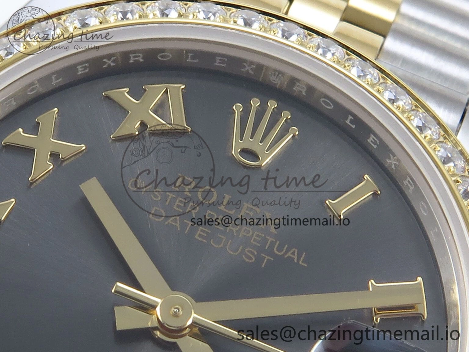 ZeroBulk DateJust 31 278383RBR ARF 1:1 Best Edition 904L Steel Gray Roman Diamonds Dial Diamonds Bezel on SS YG Jubilee Bracelet ETA 410