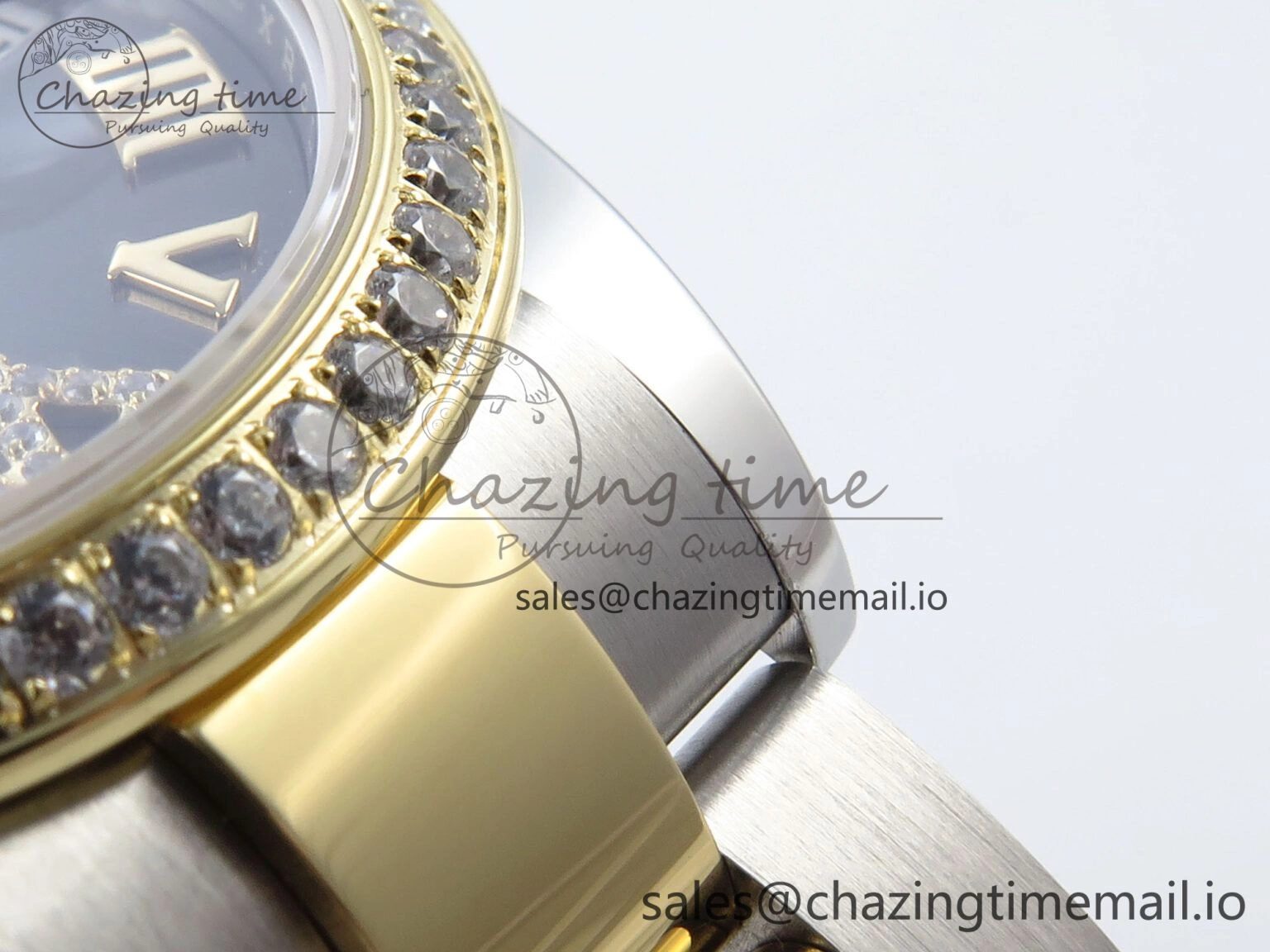 DateJust 31 278383RBR ARF 1:1 Best Edition 904L Steel Gray Roman Diamonds Dial Diamonds Bezel on SS YG Oyster Bracelet ETA Soft 403