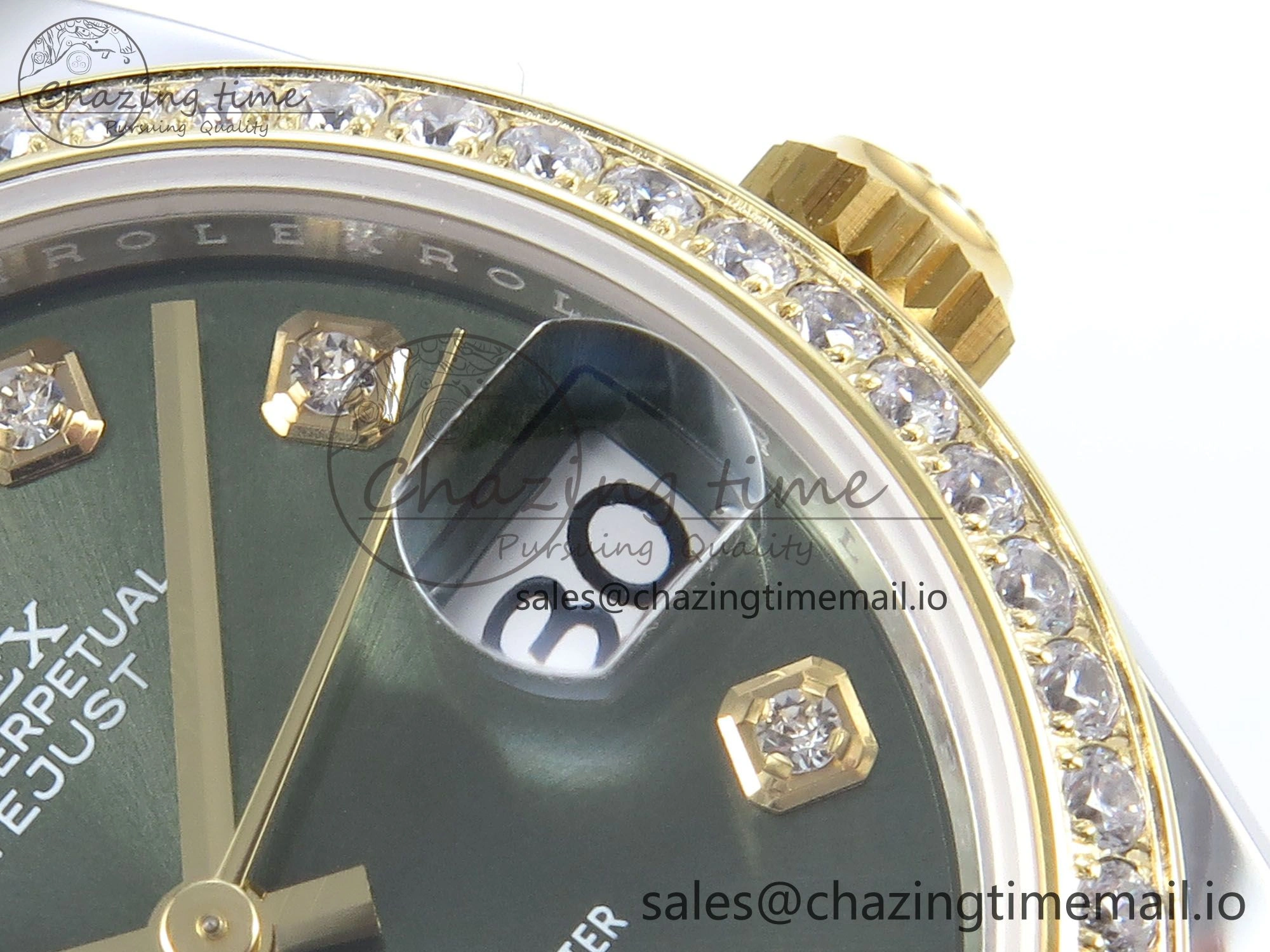 DateJust 31 278383RBR ARF 1:1 Best Edition 904L Steel Green Diamonds Dial Diamonds Bezel on SS YG Jubilee Bracelet ETA RelaxedFit 416