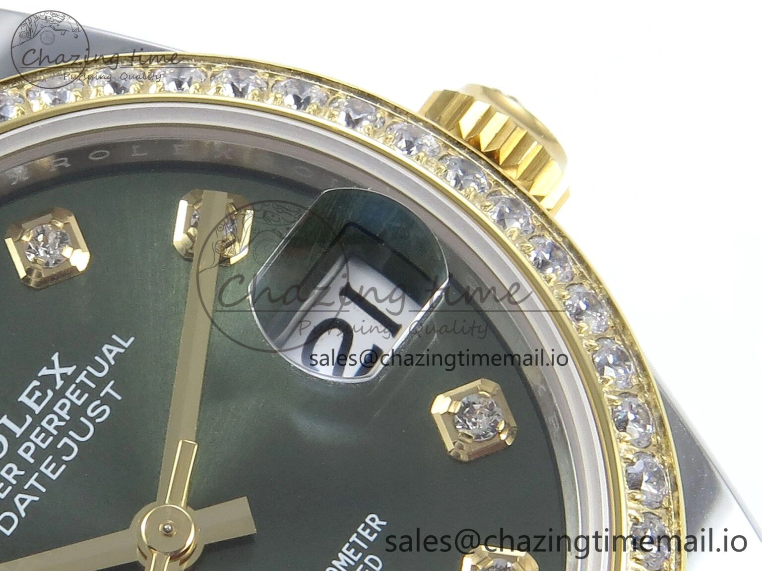 DateJust 31 278383RBR ARF 1:1 Best Edition 904L Steel Green Diamonds Dial Diamonds Bezel on SS YG Oyster Bracelet ETA Affordable 401