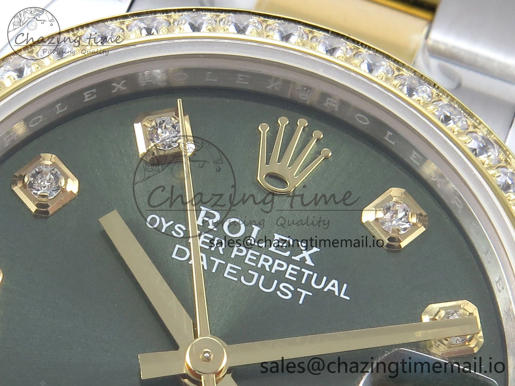 DateJust 31 278383RBR ARF 1:1 Best Edition 904L Steel Green Diamonds Dial Diamonds Bezel on SS YG Oyster Bracelet ETA Affordable 401