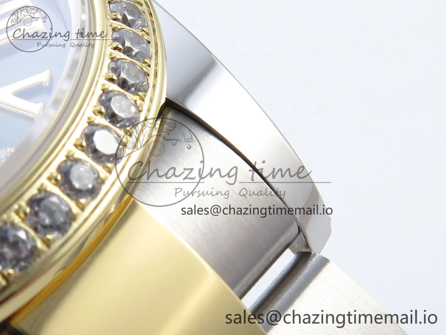 WrinkleFree DateJust 31 278383RBR ARF 1:1 Best Edition 904L Steel Green Roman Diamonds Dial Diamonds Bezel on SS YG Oyster Bracelet ETA 404
