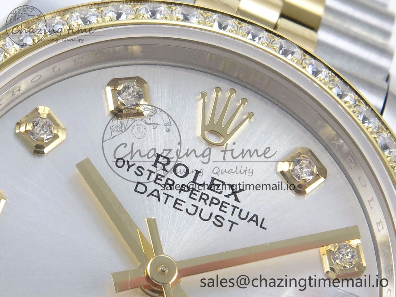 Versatile DateJust 31 278383RBR ARF 1:1 Best Edition 904L Steel Silver Diamonds Dial Diamonds Bezel on SS YG Jubilee Bracelet ETA 413